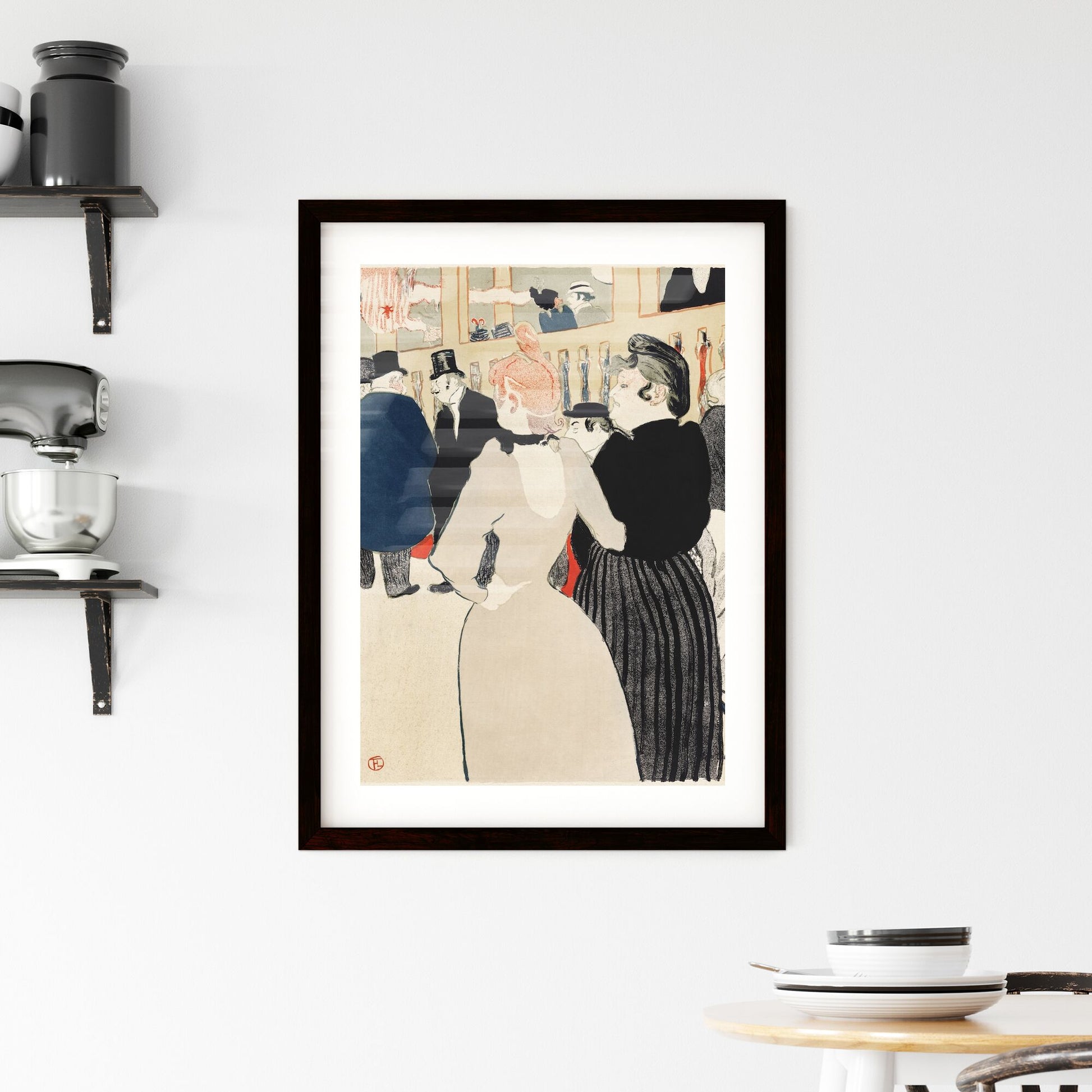Framed Print of Henri de Toulouse–Lautrec – At the Moulin Rouge