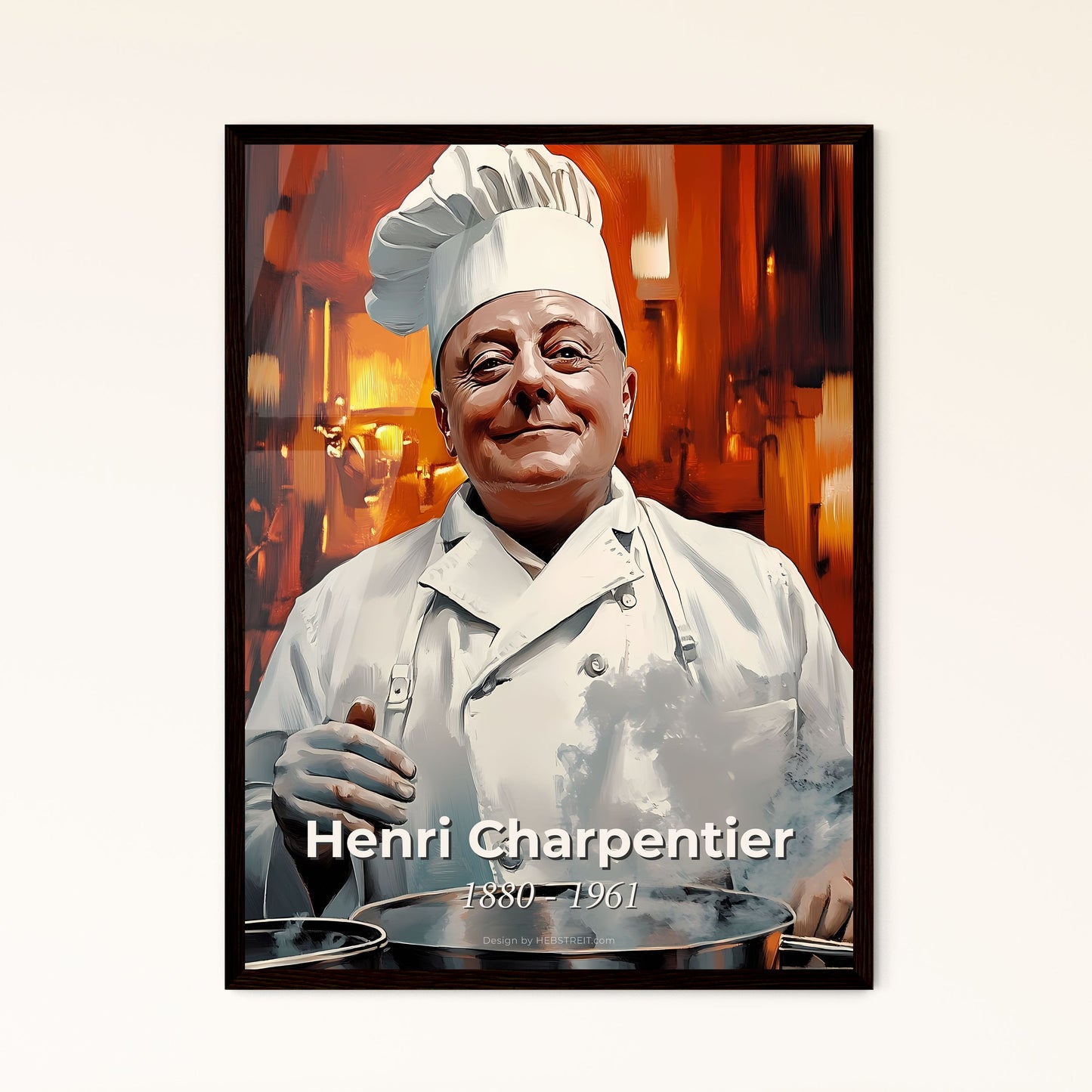 Portrait of Henri Charpentier, 1880 - 1961. Impressionistic painting of a man in a chef's hat.