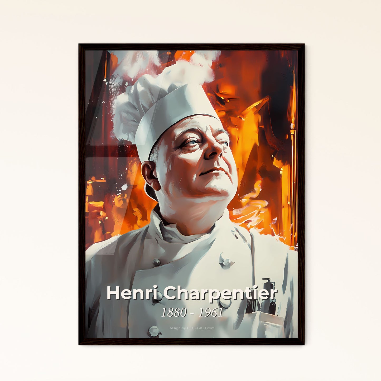 Portrait of Henri Charpentier, 1880 - 1961. Impressionistic painting of a man in a chef's hat.