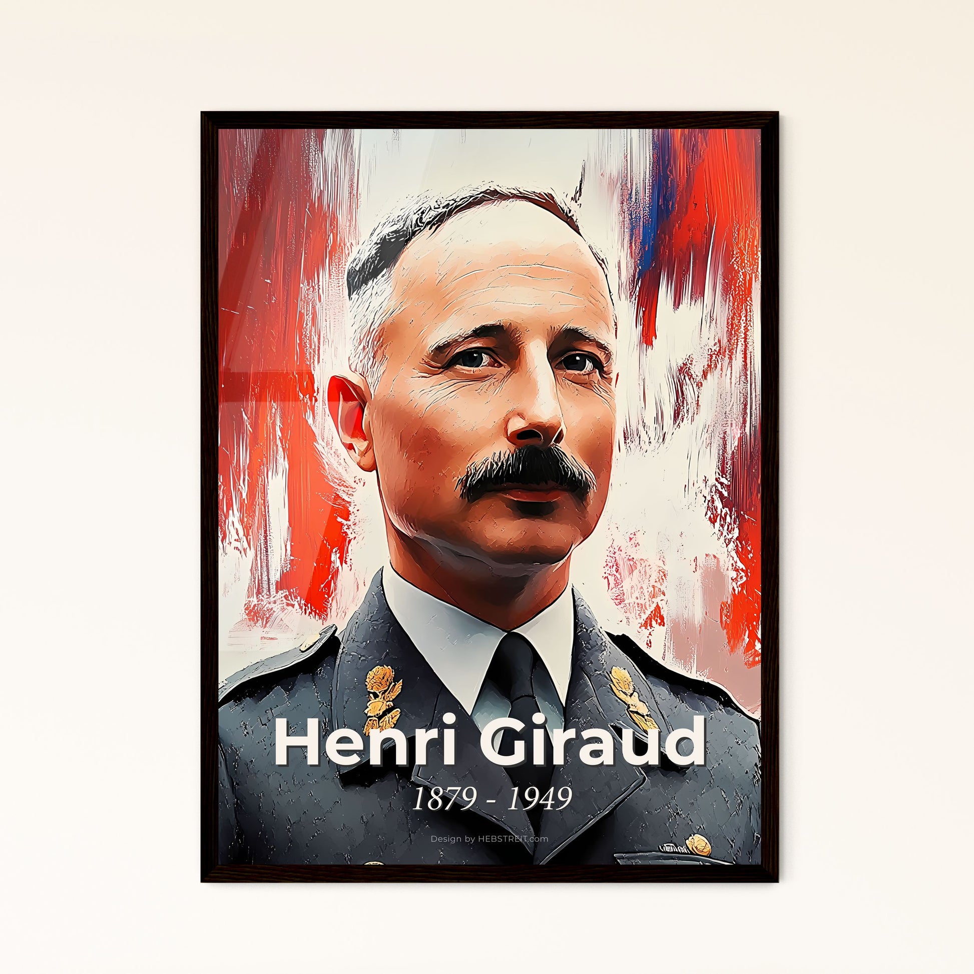 Portrait of Henri Giraud, 1879 - 1949. Impressionistic painting of a man in a uniform.