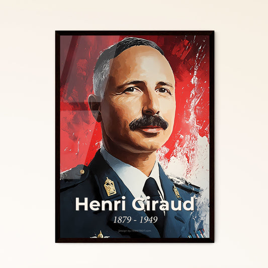 Portrait of Henri Giraud, 1879 - 1949. Impressionistic painting of a man in a military uniform.