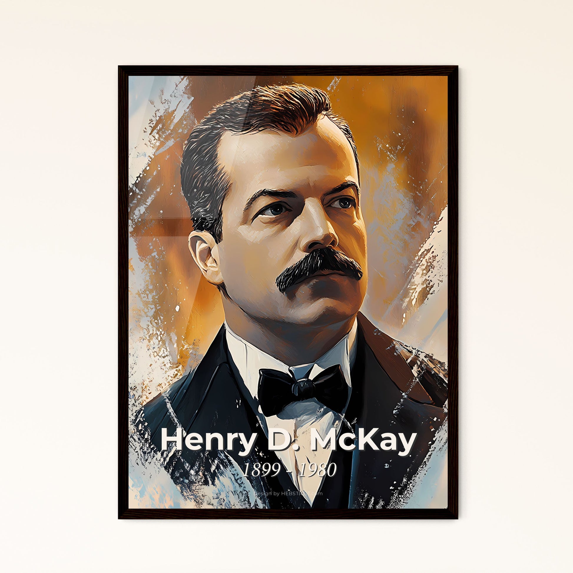 Portrait of Henry D. McKay, 1899 - 1980. Impressionistic painting of a man with a mustache.