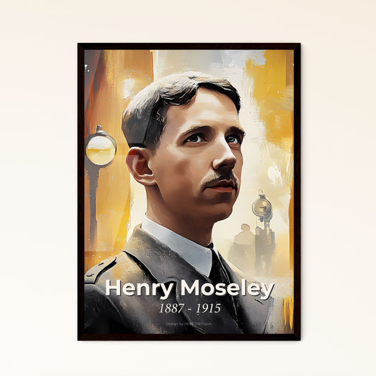 Portrait of Henry Moseley, 1887 - 1915. Impressionistic painting of a man in a suit.