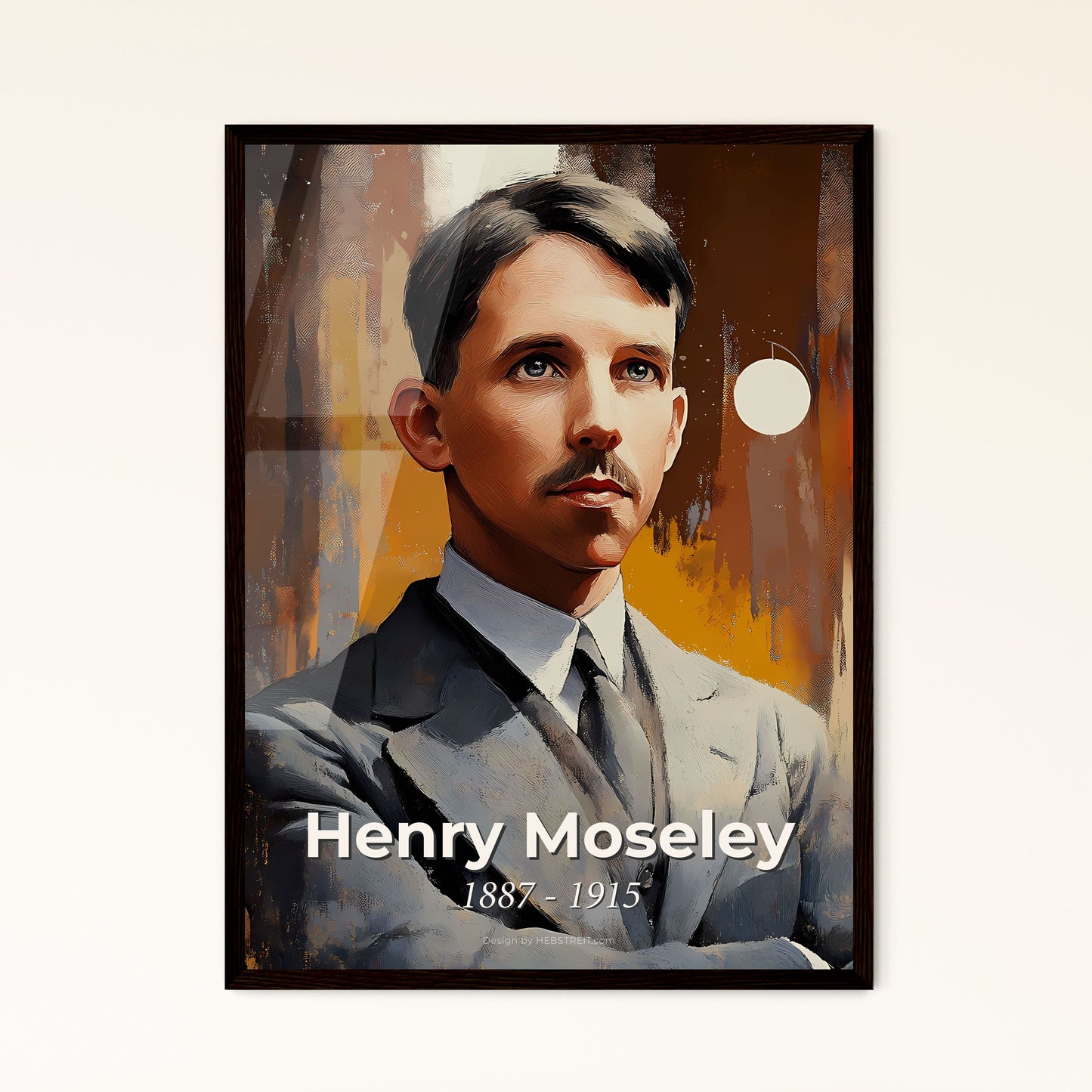 Portrait of Henry Moseley, 1887 - 1915. Impressionistic painting of a man in a suit.