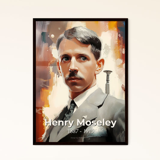 Portrait of Henry Moseley, 1887 - 1915. Impressionistic painting of a man in a suit.