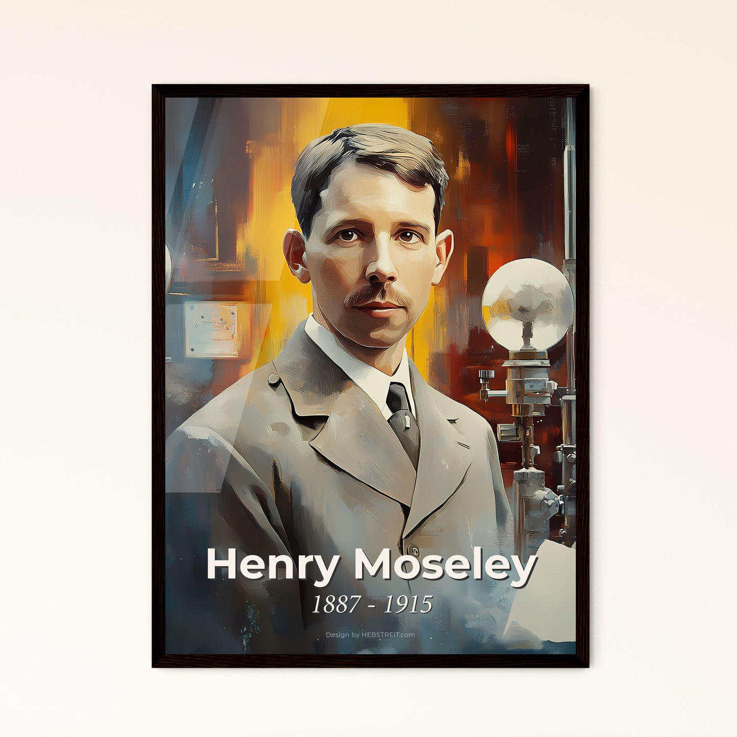 Portrait of Henry Moseley, 1887 - 1915. Impressionistic painting of a man in a suit.