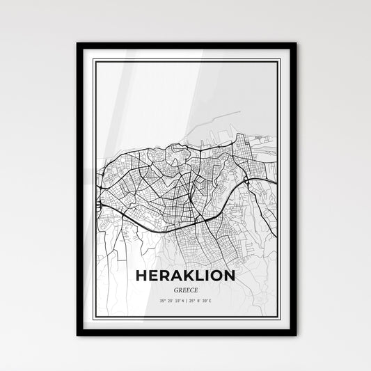 Heraklion Greece - Scandinavian Style City Map for Modern Home Decor