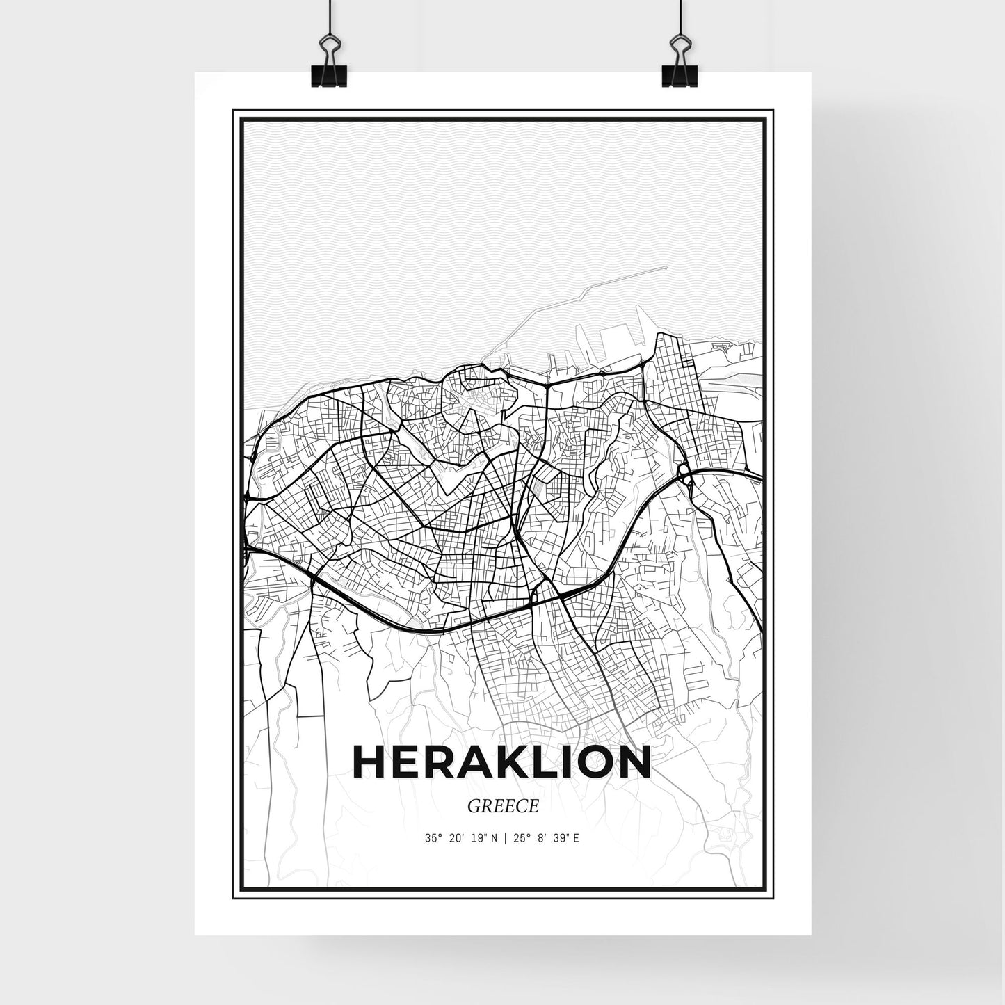 Heraklion Greece - Premium City Map Poster