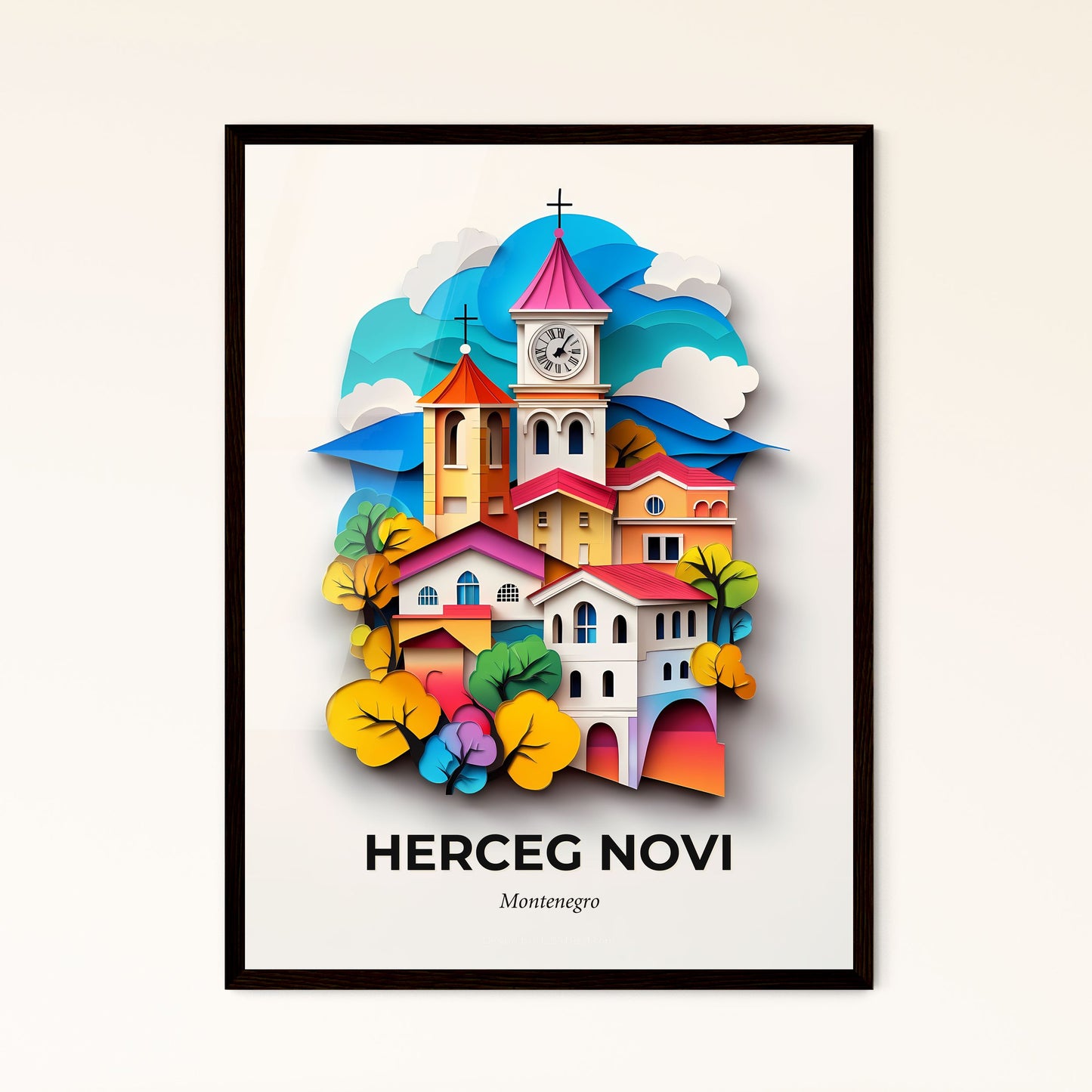 Vivid Herceg Novi, Montenegro - a clock tower is on a building with a sky background