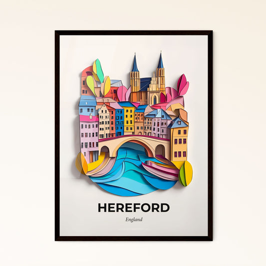 Vivid Hereford, England - a paper cut of a city with a bridge