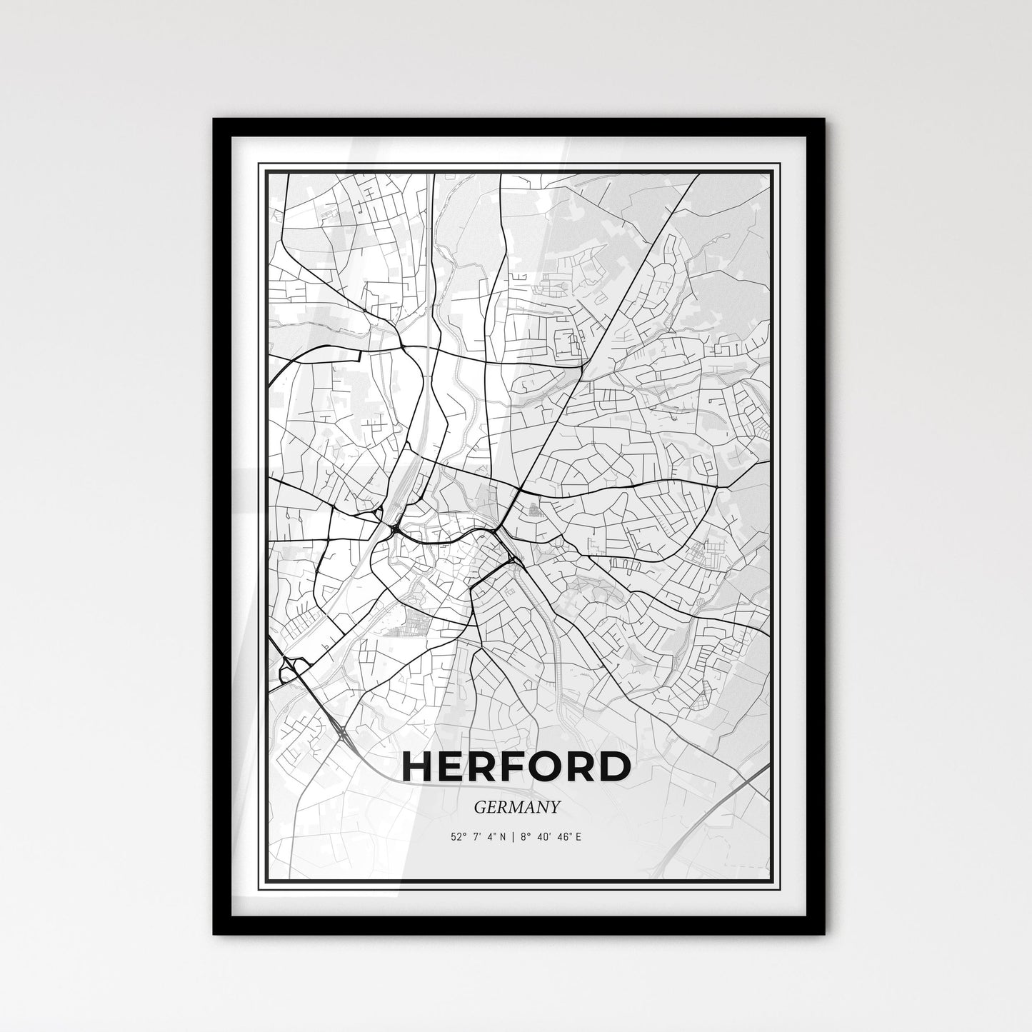 Herford Germany - Scandinavian Style City Map for Modern Home Decor