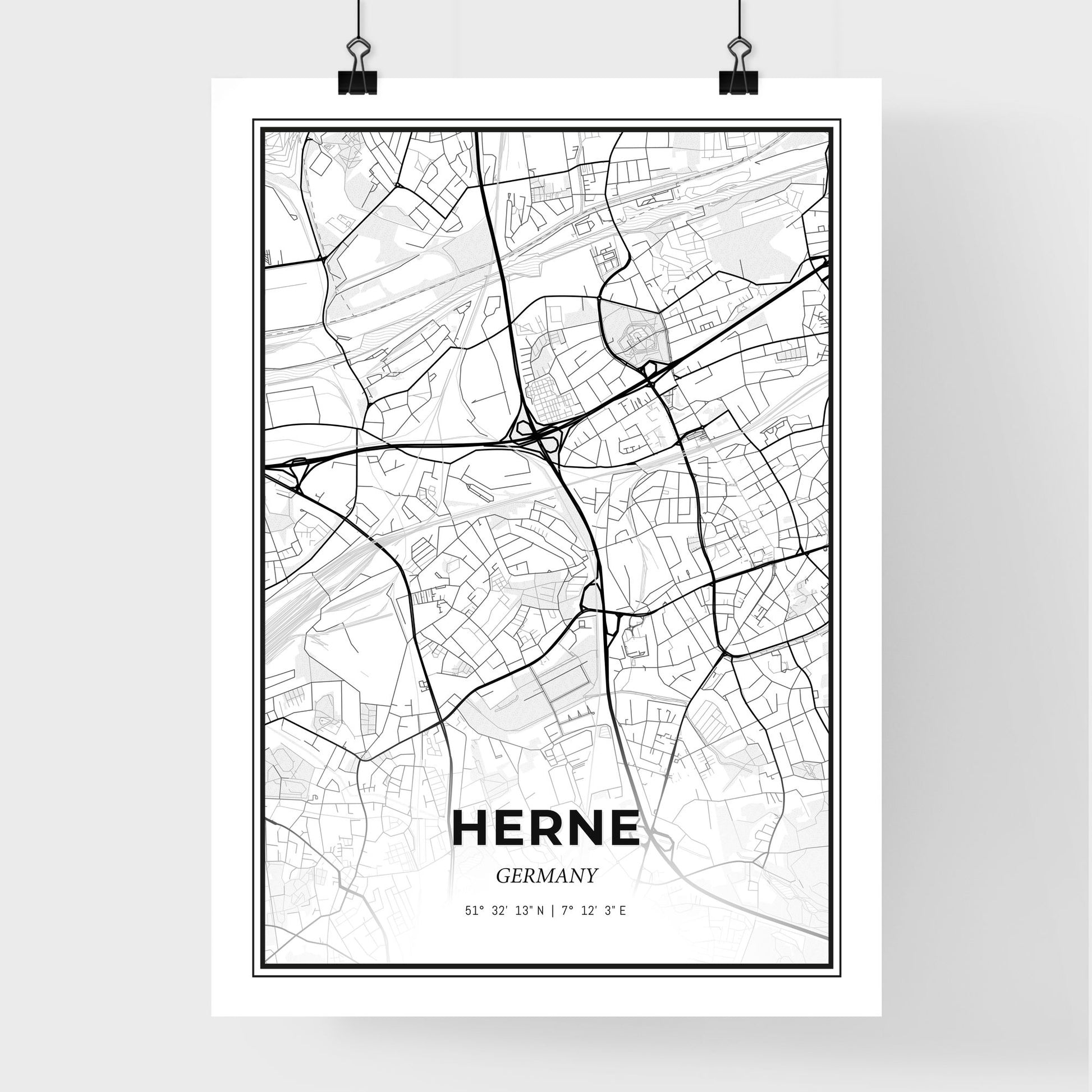 Herne Germany - Premium City Map Poster