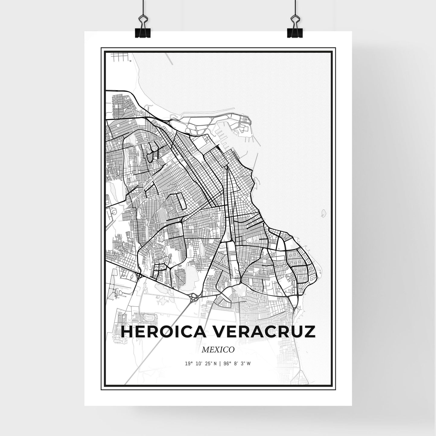 Heroica Veracruz Mexico - Premium City Map Poster