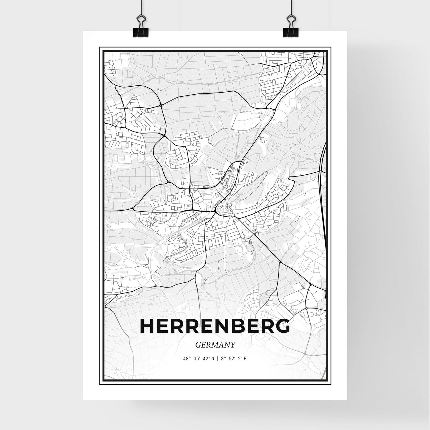 Herrenberg Germany - Premium City Map Poster