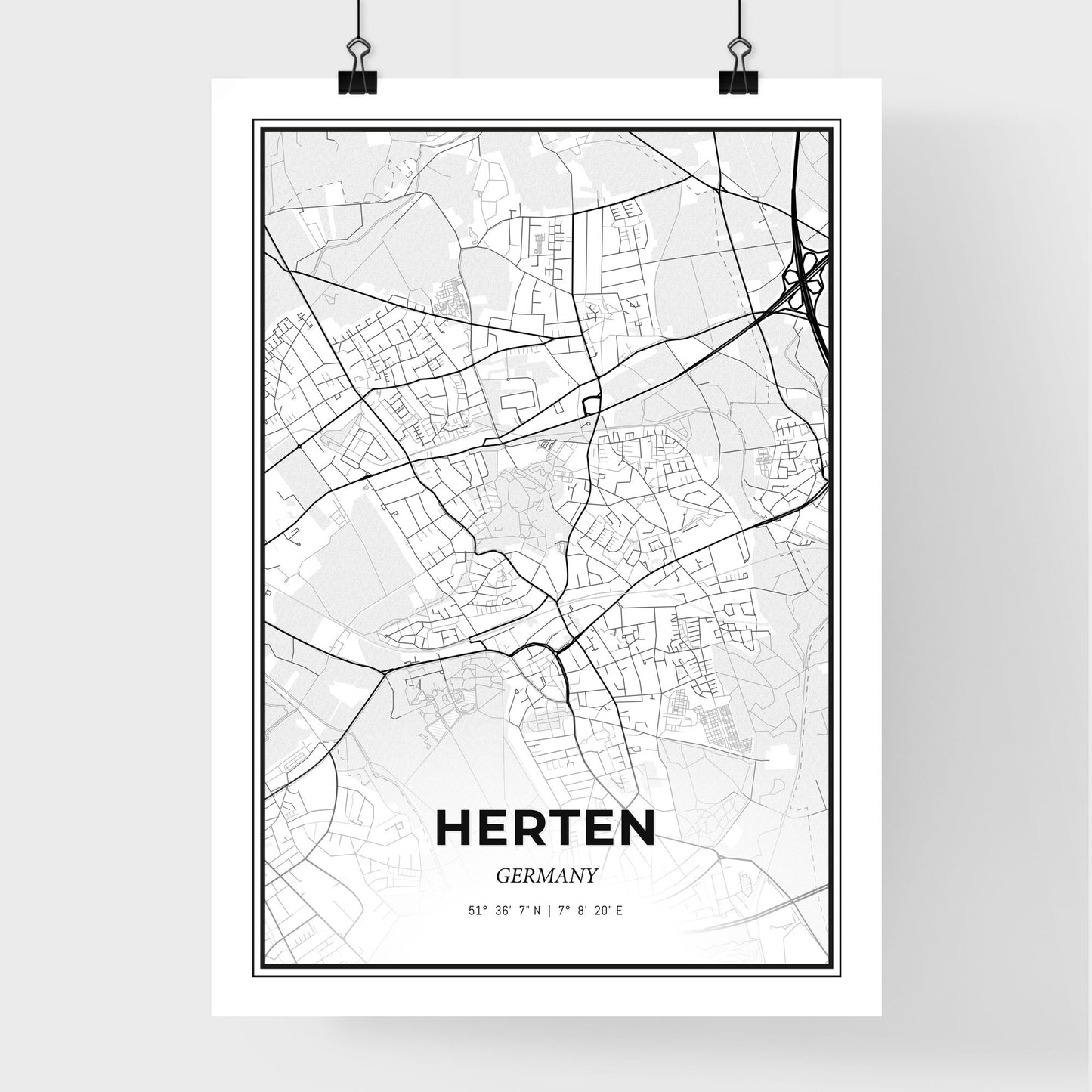 Herten Germany - Premium City Map Poster