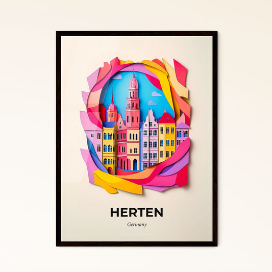 Vivid Herten, Germany - a city with a clock on it