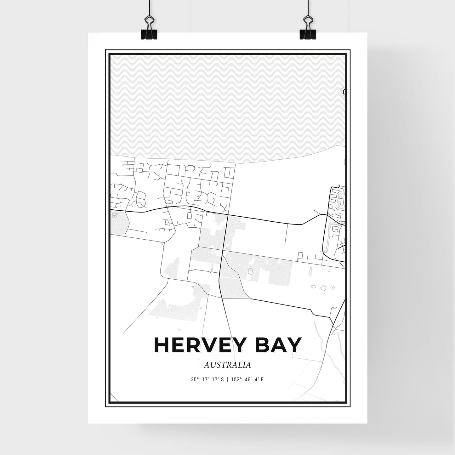 Hervey Bay Australia - Premium City Map Poster