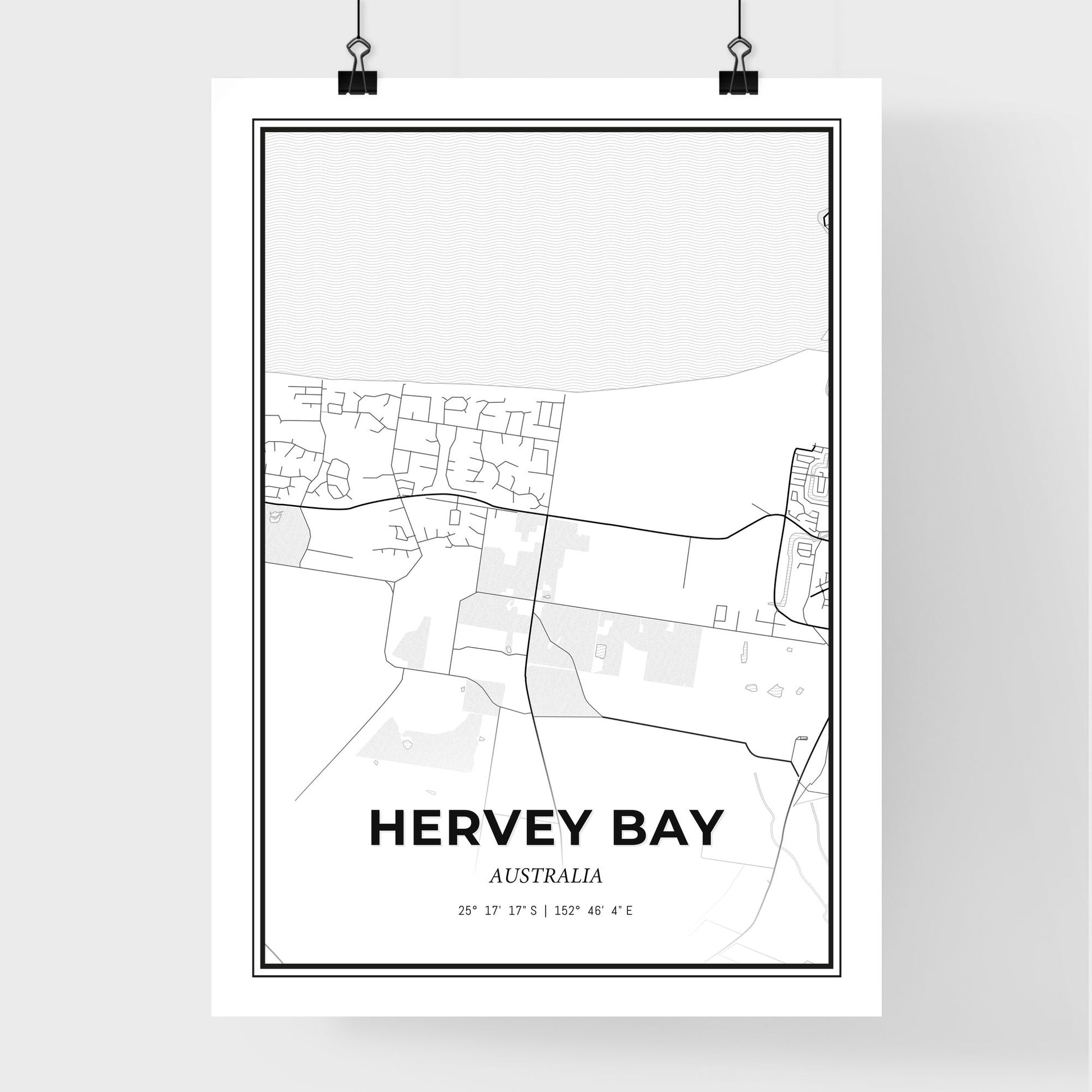 Hervey Bay Australia - Premium City Map Poster