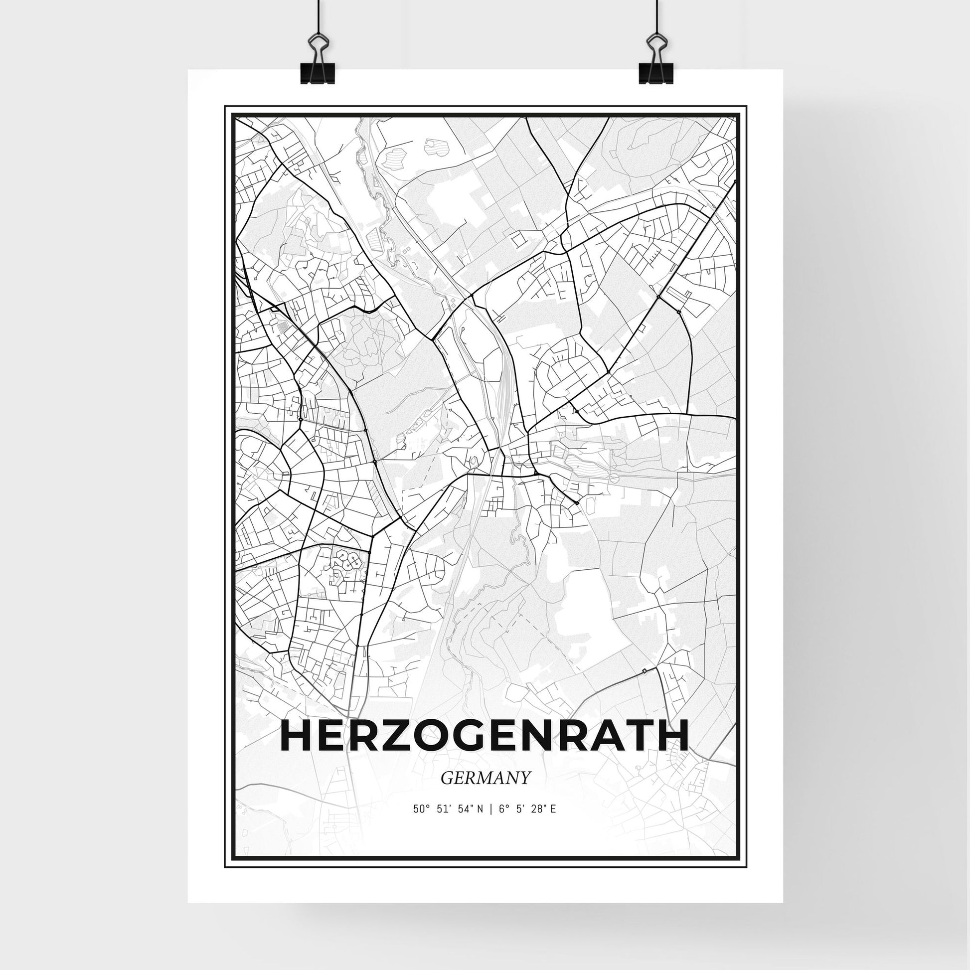 Herzogenrath Germany - Premium City Map Poster