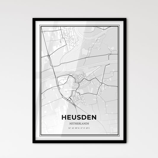  Heusden Netherlands - Scandinavian Style City Map for Modern Home Decor