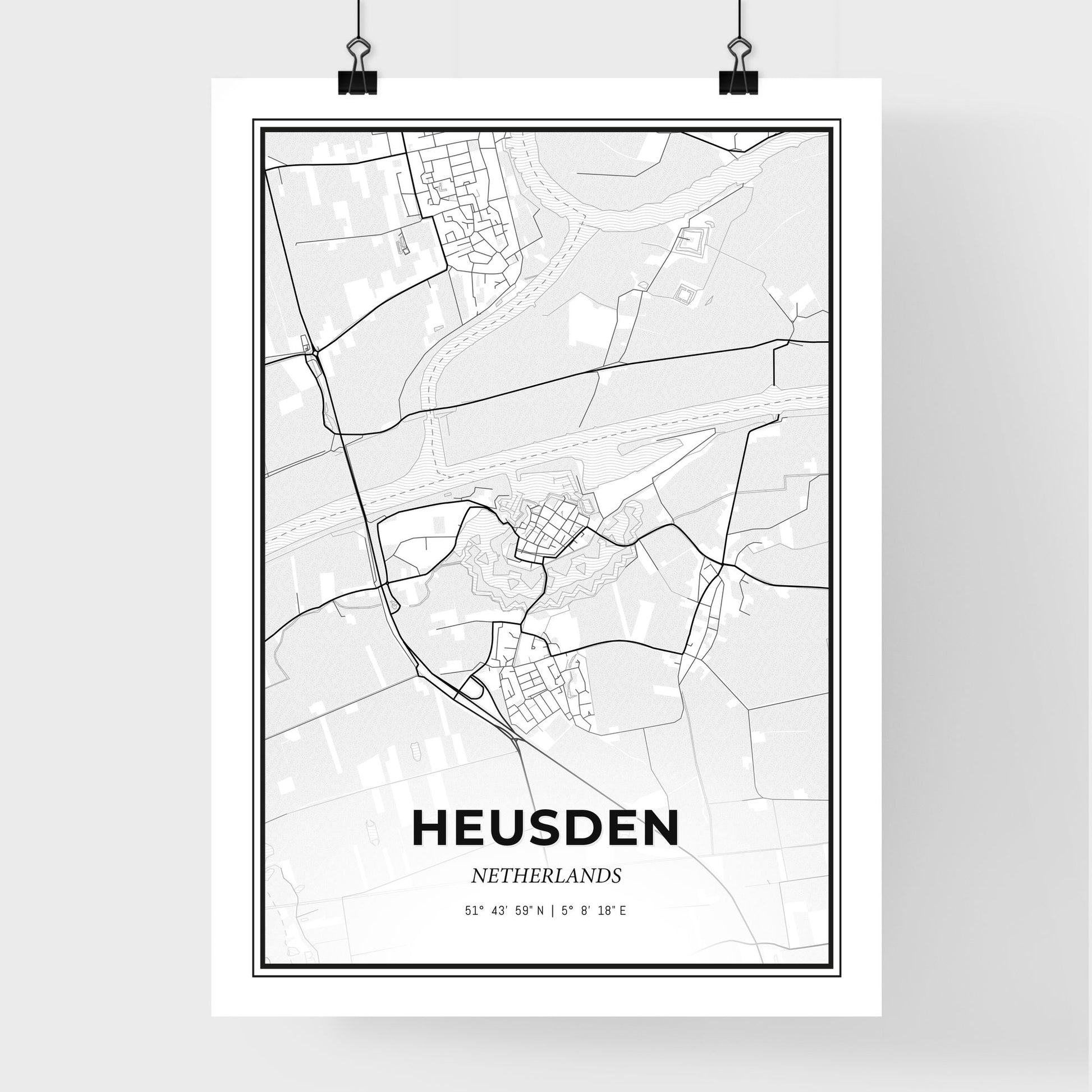  Heusden Netherlands - Premium City Map Poster