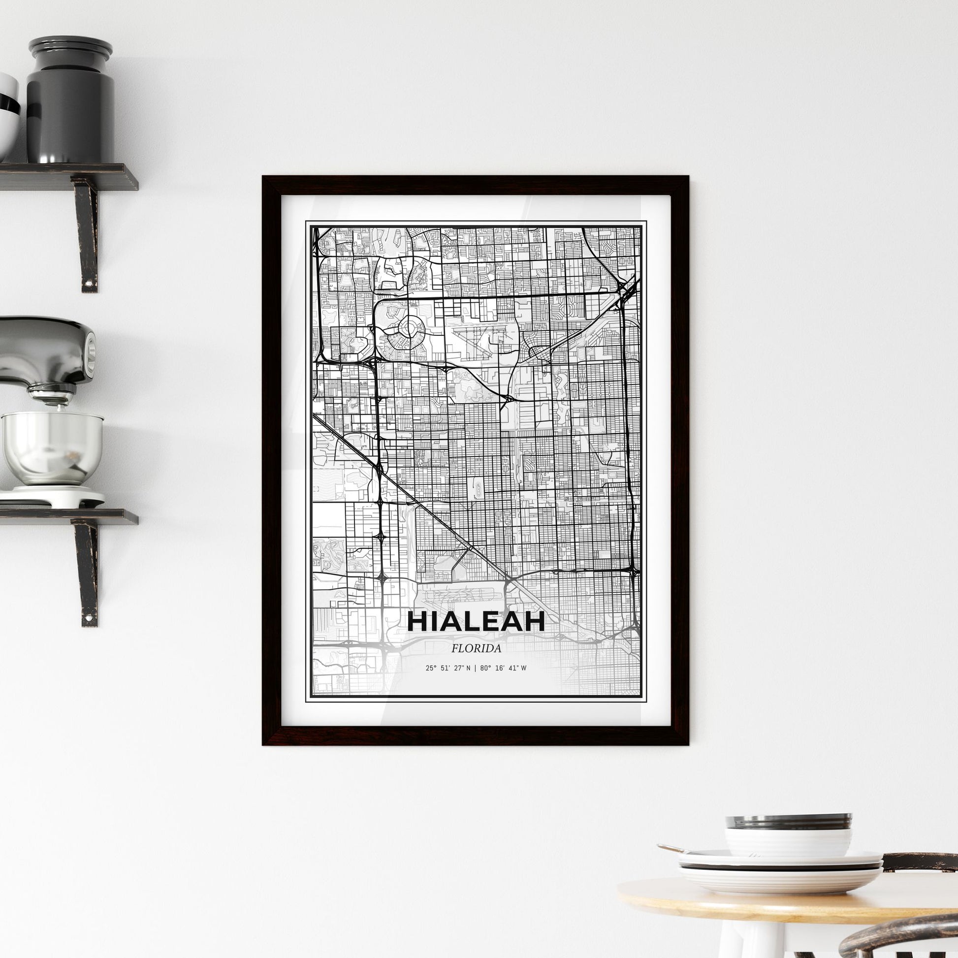 Hialeah Florida - Minimal City Map