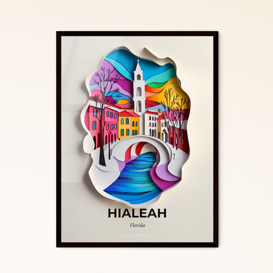 Vivid Hialeah, Florida - a paper cut of a city with a bridge