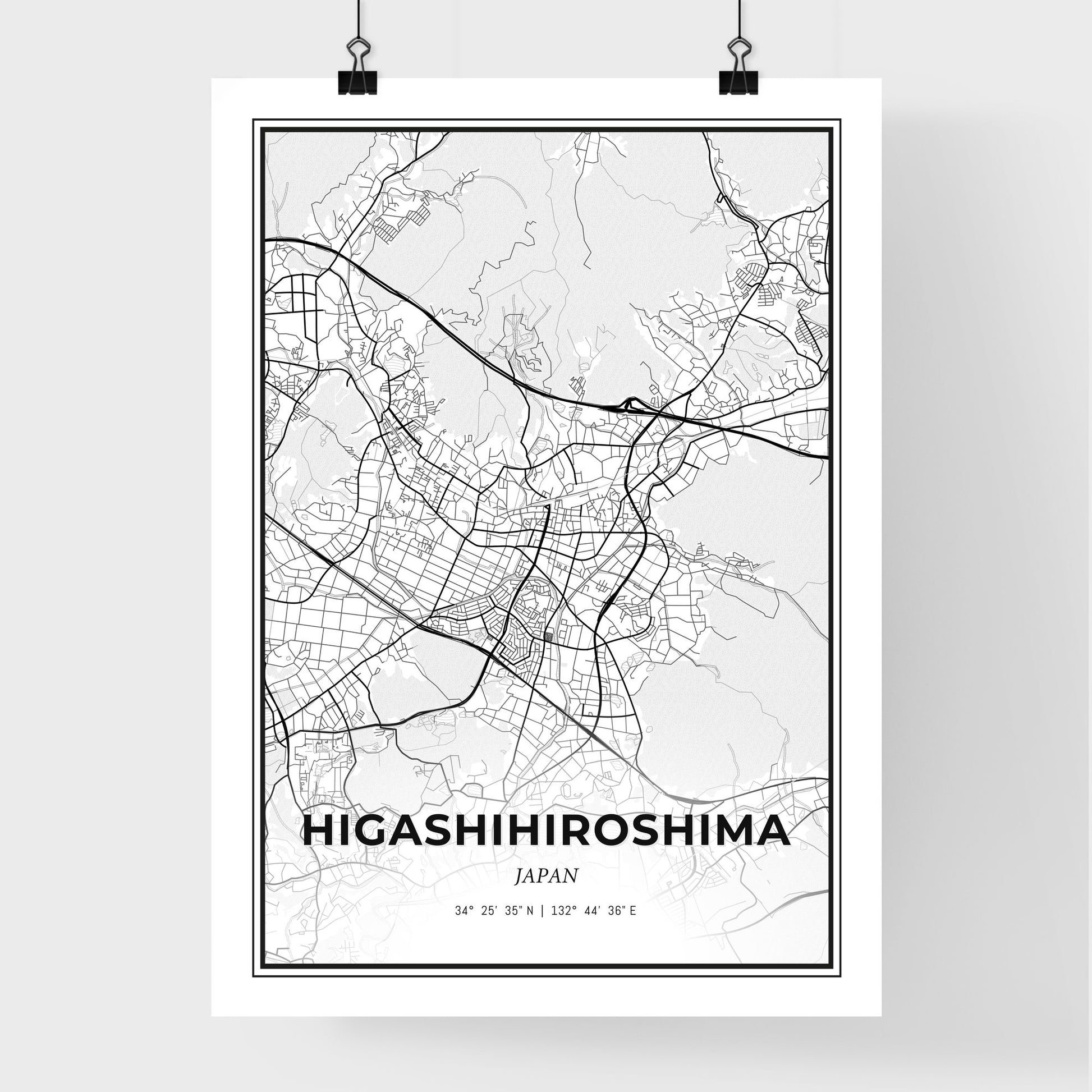 Higashihiroshima Japan - Premium City Map Poster