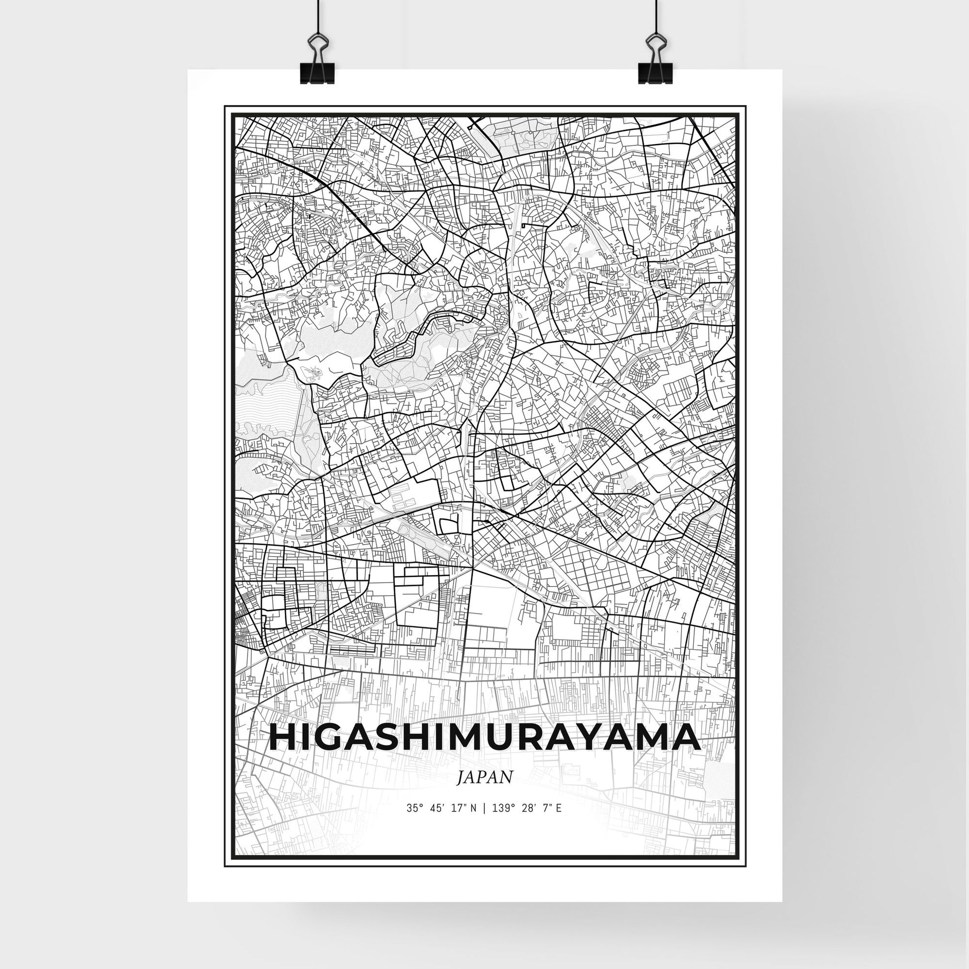 Higashimurayama Japan - Premium City Map Poster