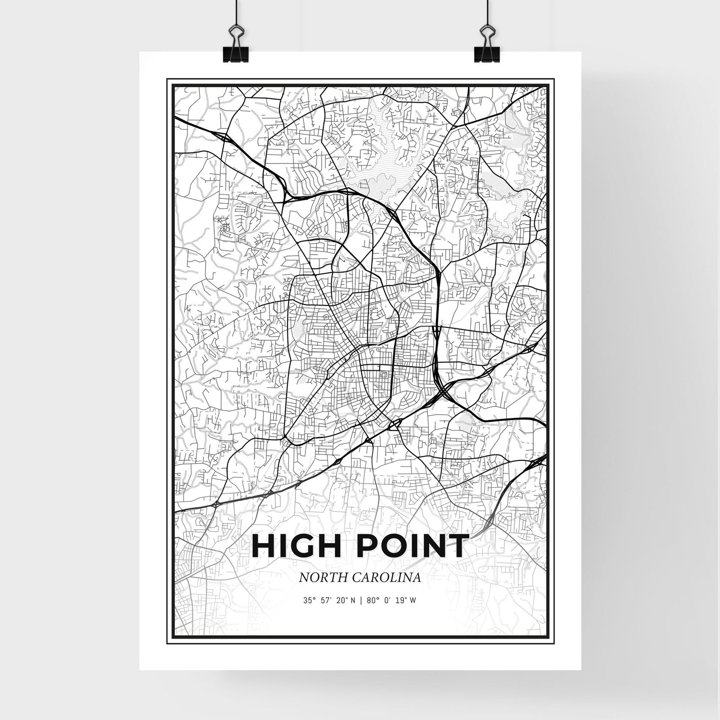 High Point North Carolina - Premium City Map Poster