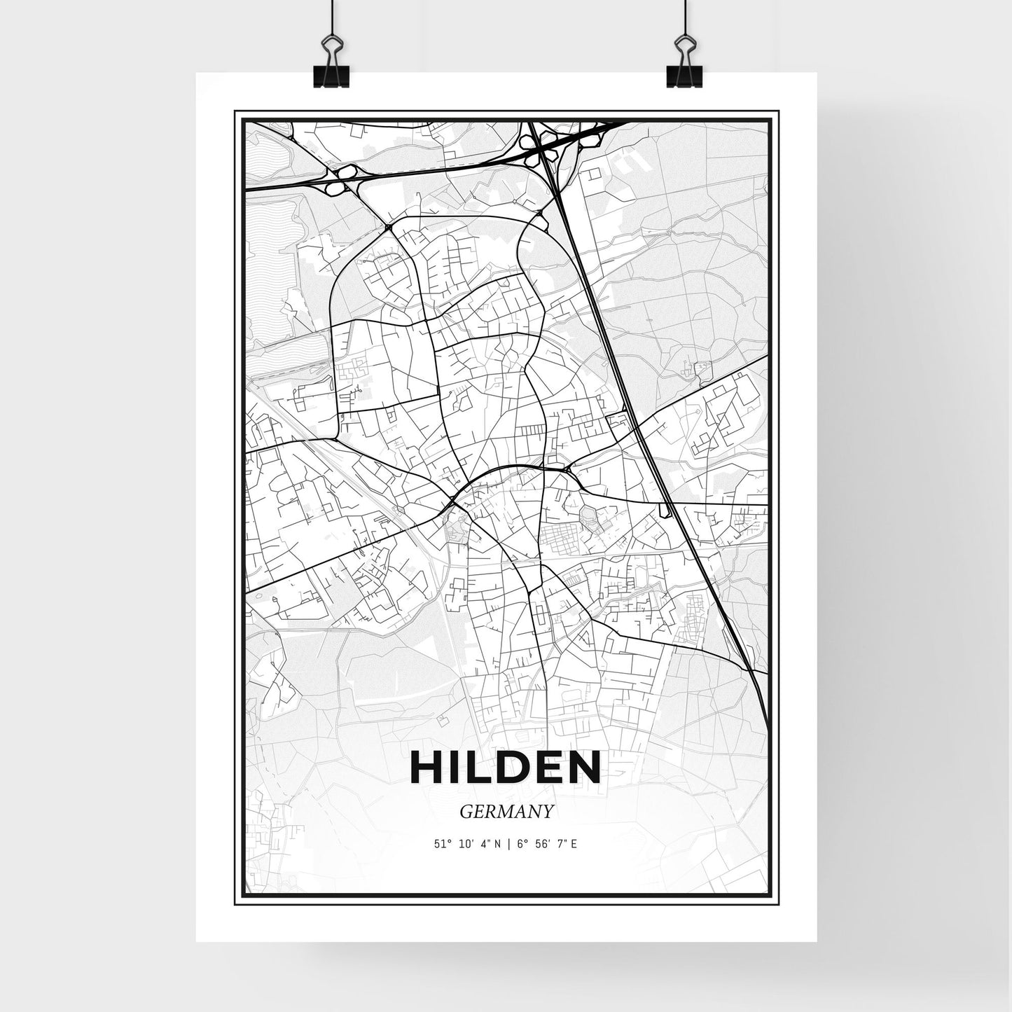 Hilden Germany - Premium City Map Poster