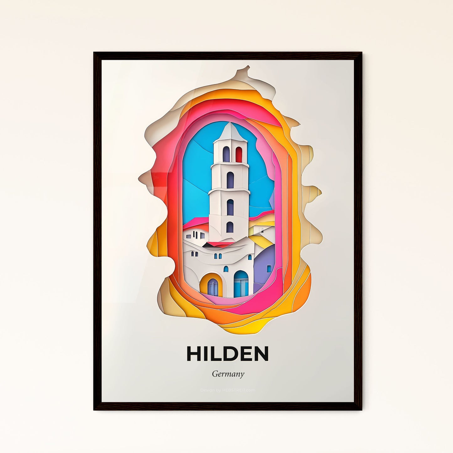 Vivid Hilden, Germany - a church with a clock tower