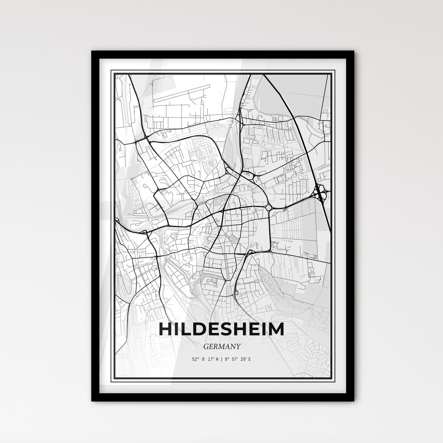 Hildesheim Germany - Scandinavian Style City Map for Modern Home Decor