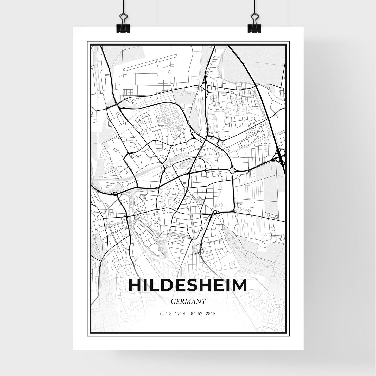 Hildesheim Germany - Premium City Map Poster