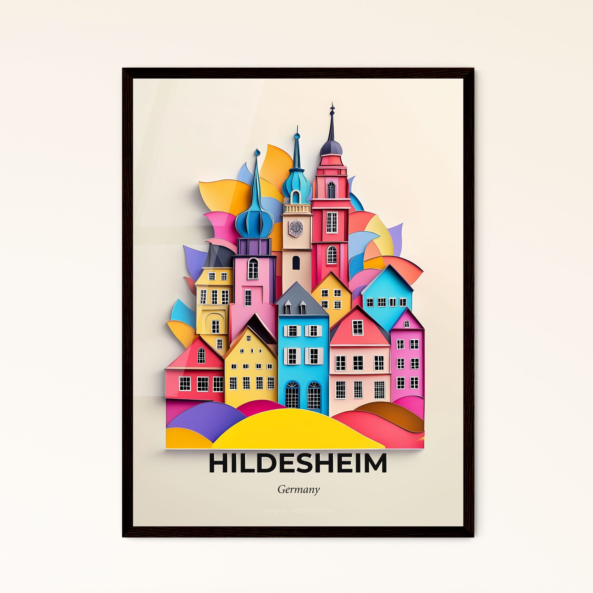 Vivid Hildesheim, Germany - a colorful city with a clock tower on top of it