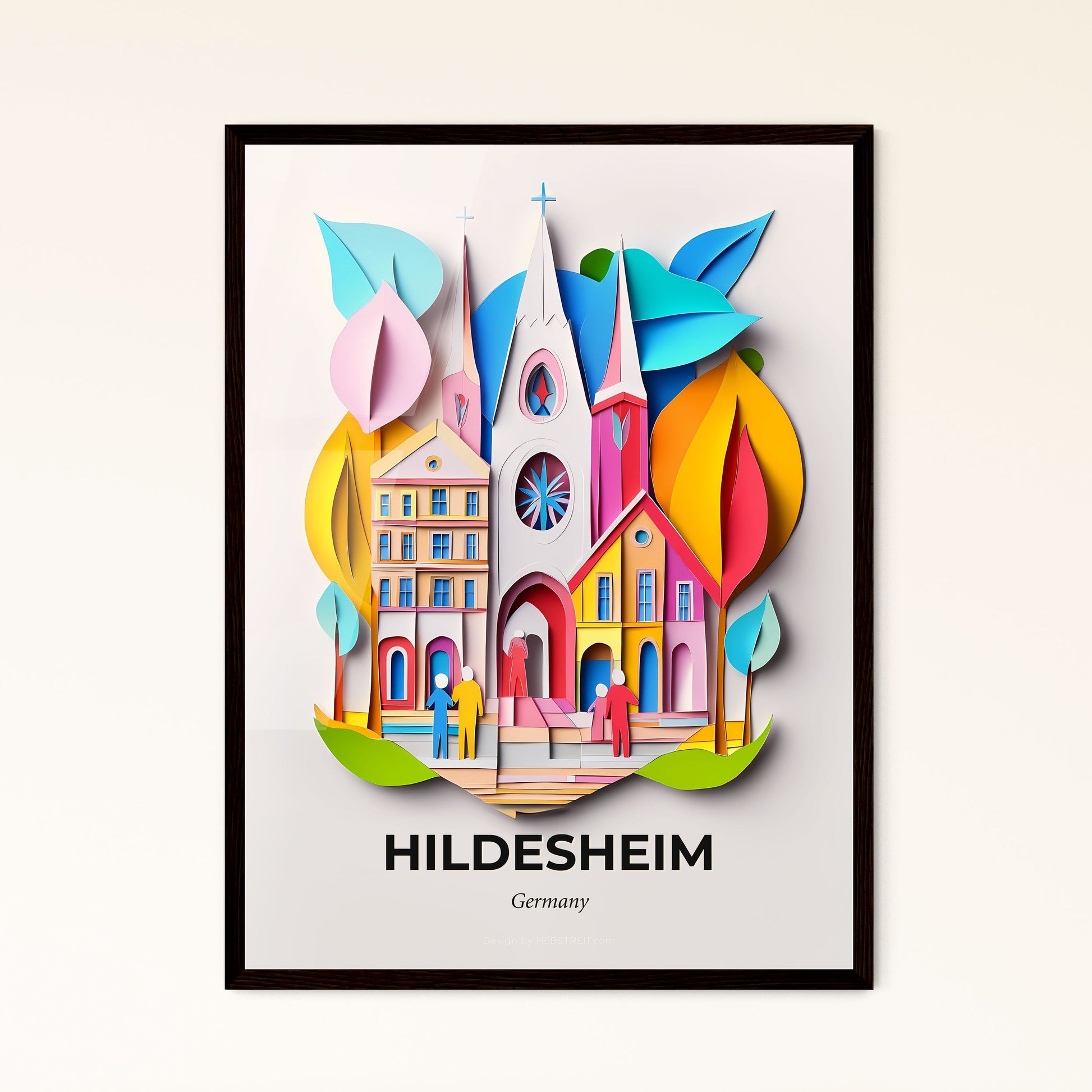 Vivid Hildesheim, Germany - a paper cut of a church with a tree