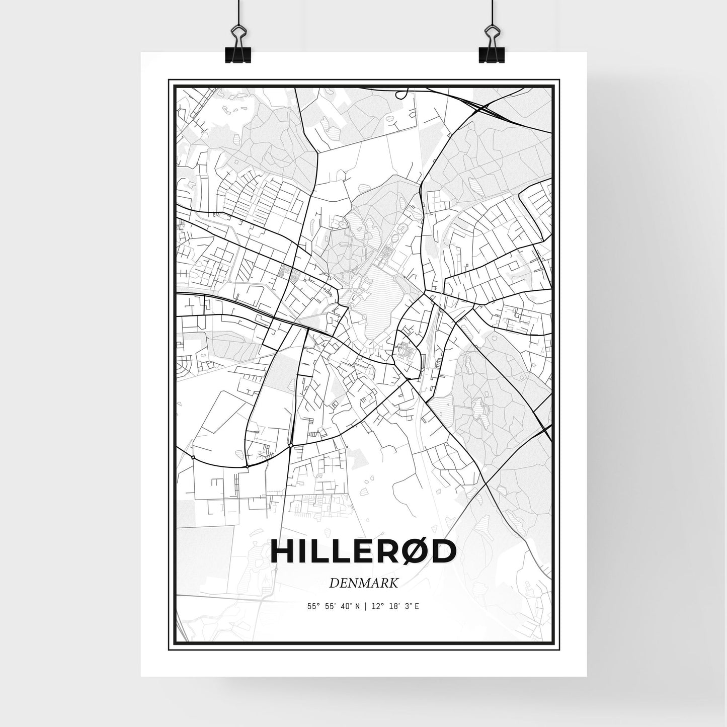 Hillerød Denmark - Premium City Map Poster