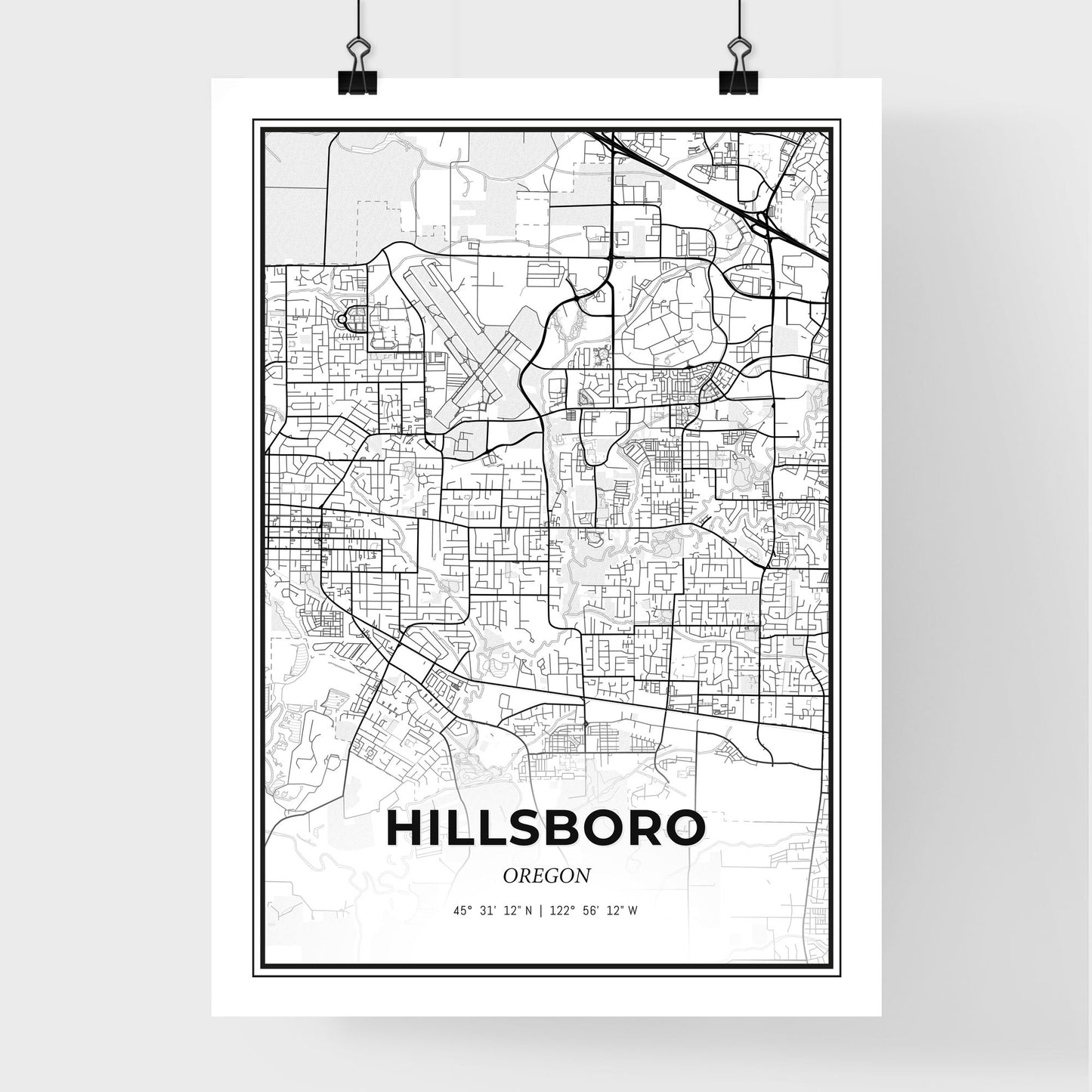 Hillsboro Oregon - Premium City Map Poster