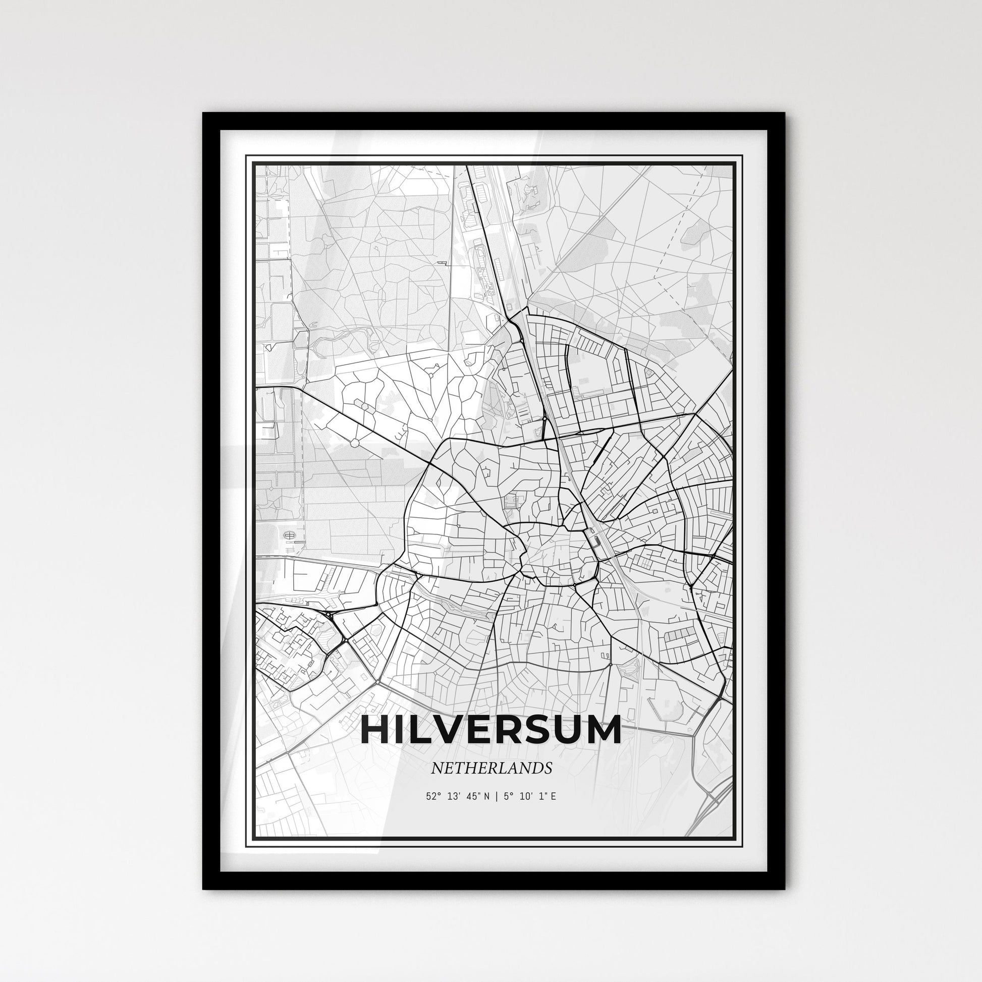  Hilversum Netherlands - Scandinavian Style City Map for Modern Home Decor