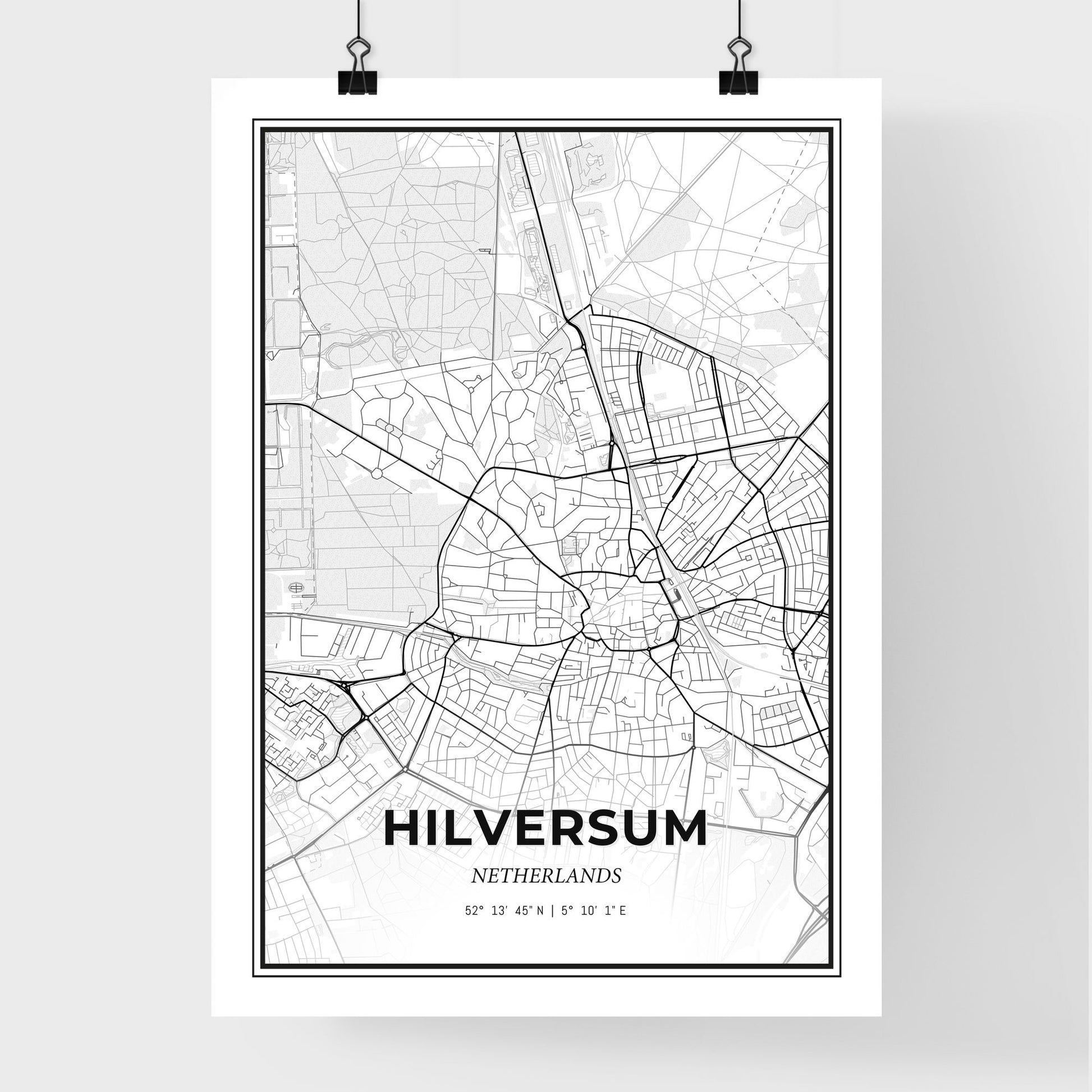  Hilversum Netherlands - Premium City Map Poster