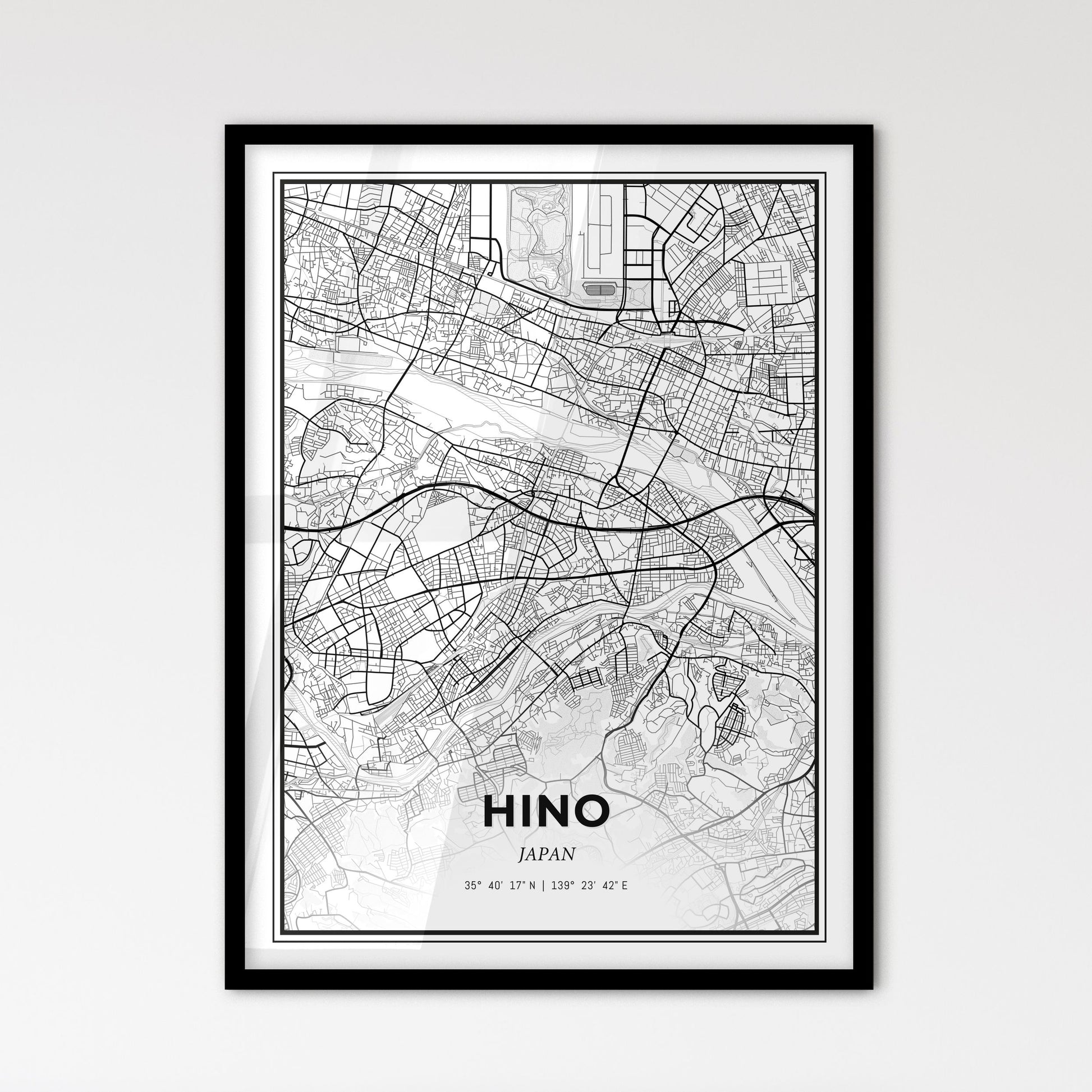 Hino Japan - Scandinavian Style City Map for Modern Home Decor