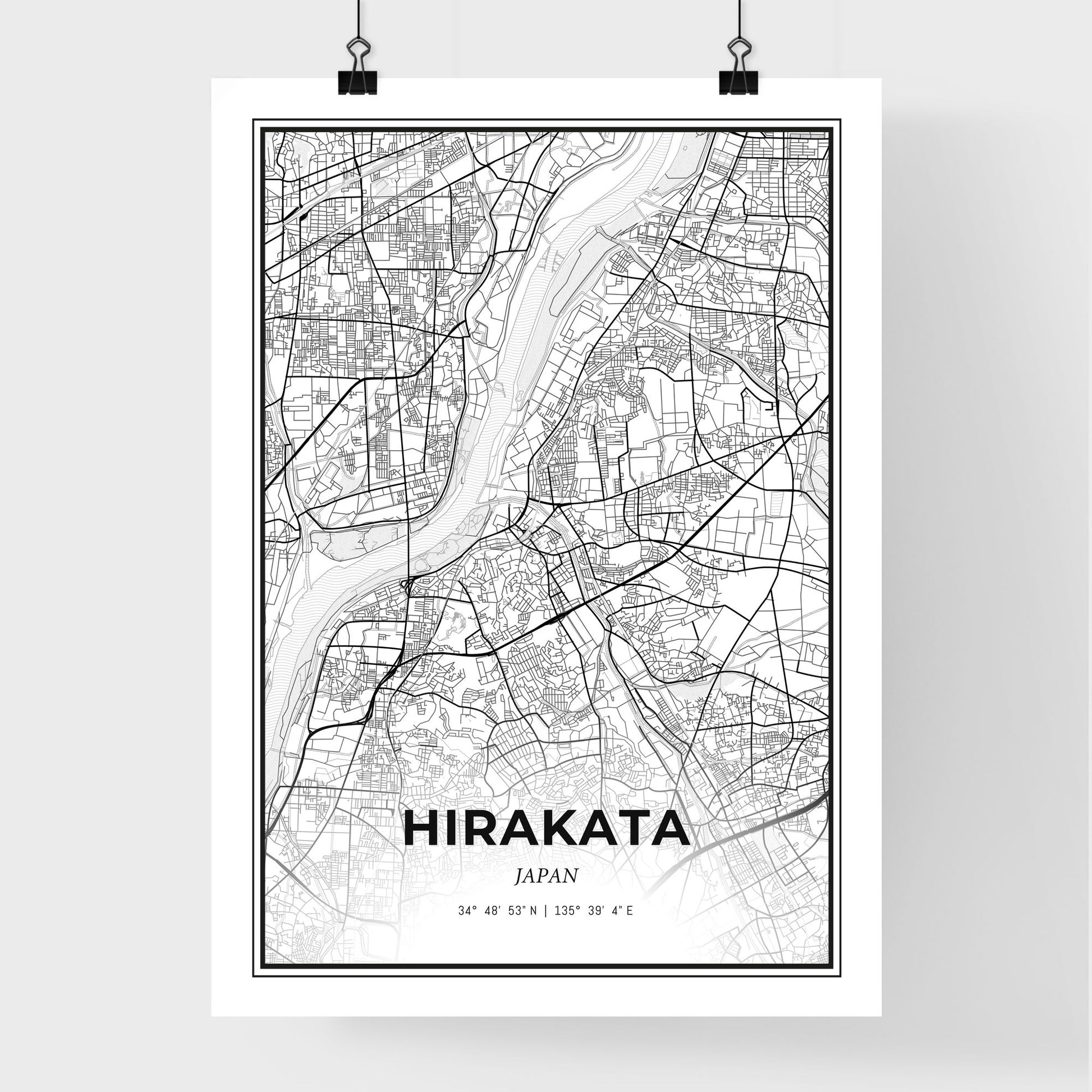 Hirakata Japan - Premium City Map Poster