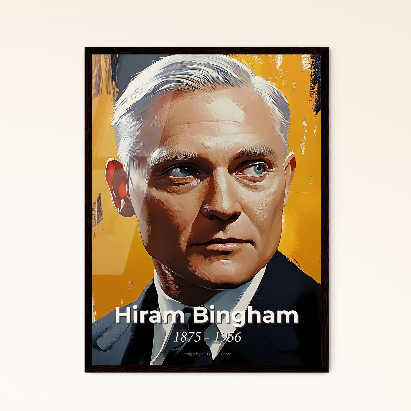 Portrait of Hiram Bingham, 1875 - 1956. Impressionistic painting of a man in a suit.