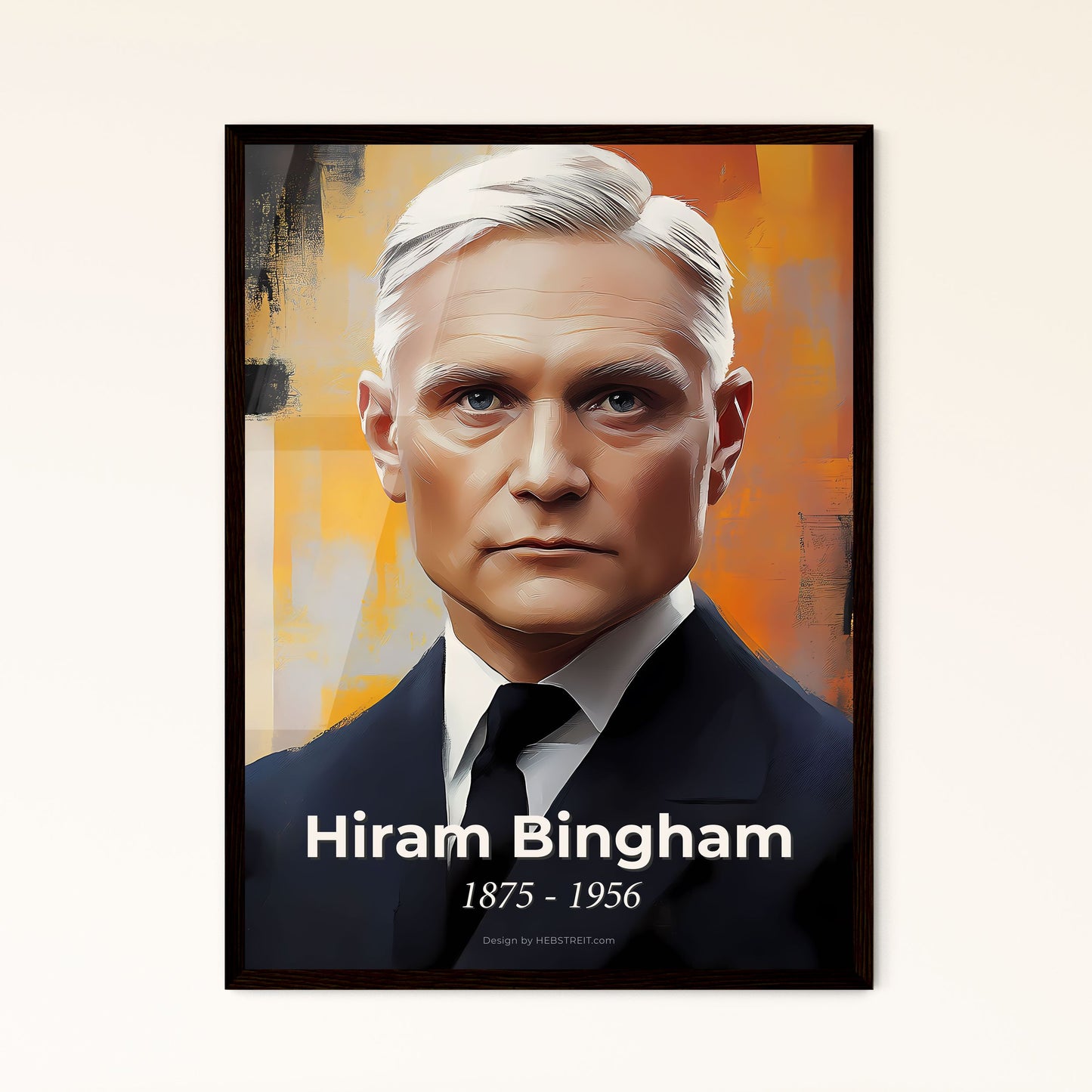 Portrait of Hiram Bingham, 1875 - 1956. Impressionistic painting of a man in a suit.