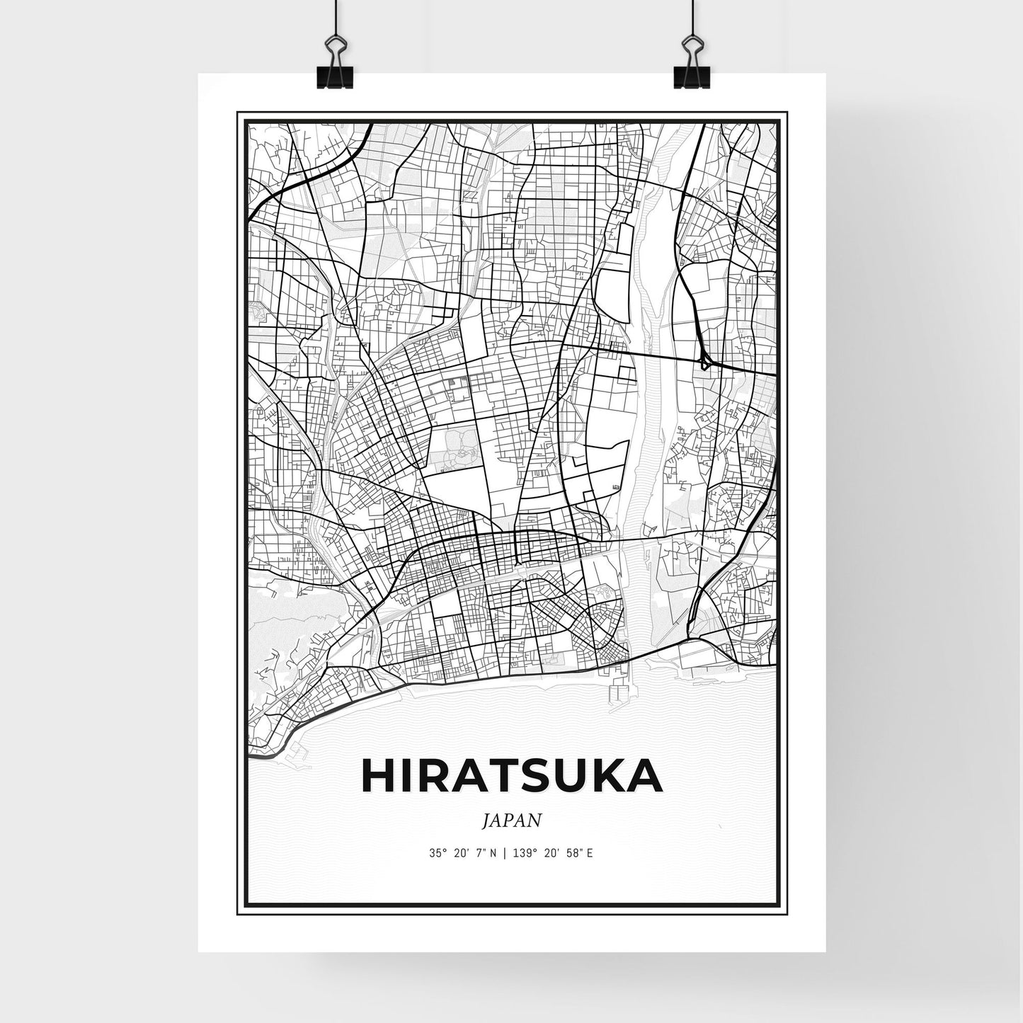 Hiratsuka Japan - Premium City Map Poster