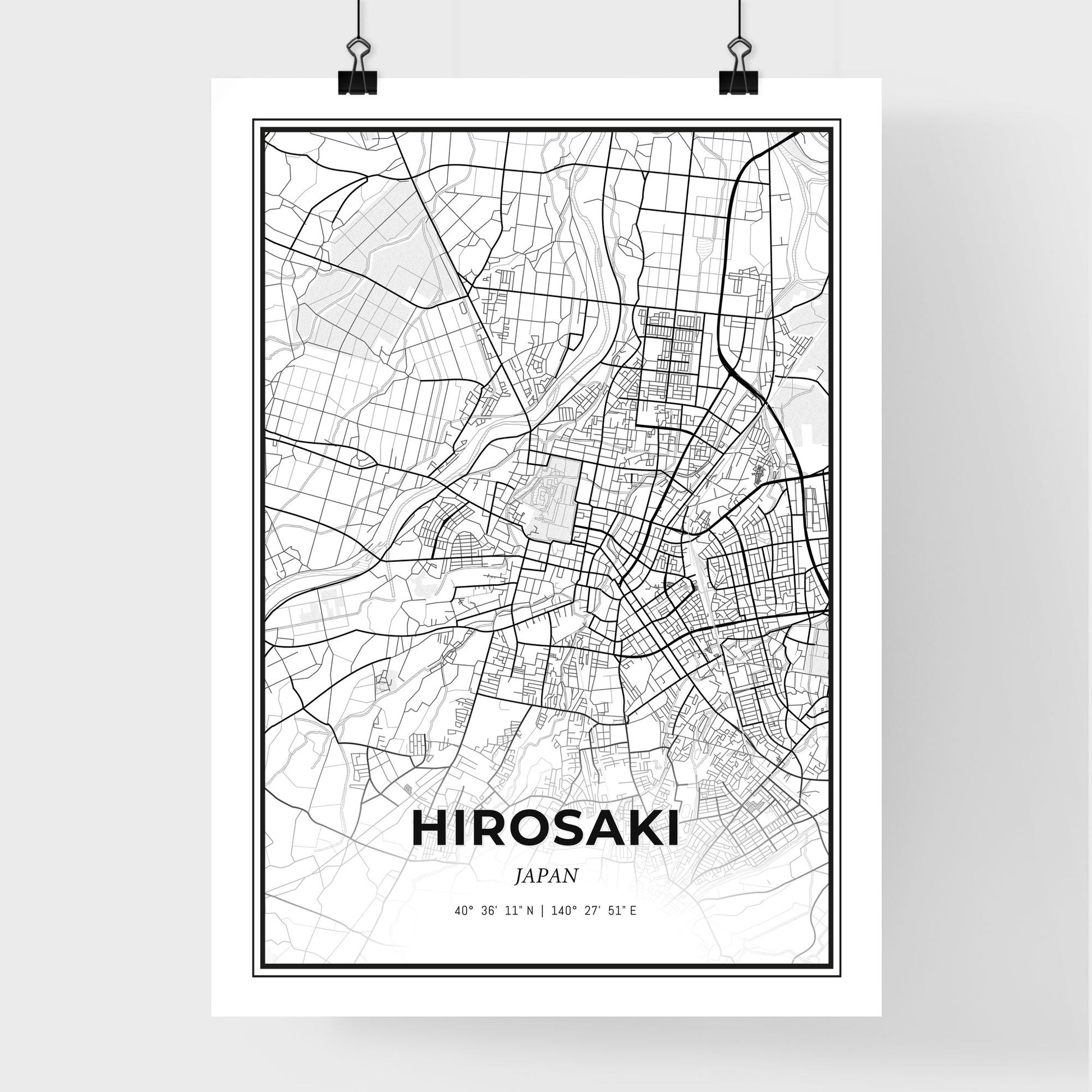 Hirosaki Japan - Premium City Map Poster