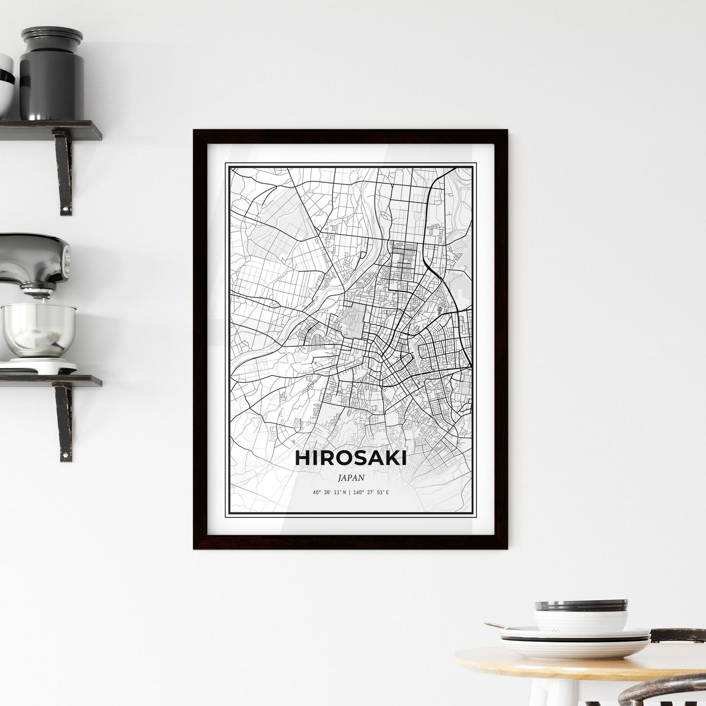 Hirosaki Japan - Minimal City Map