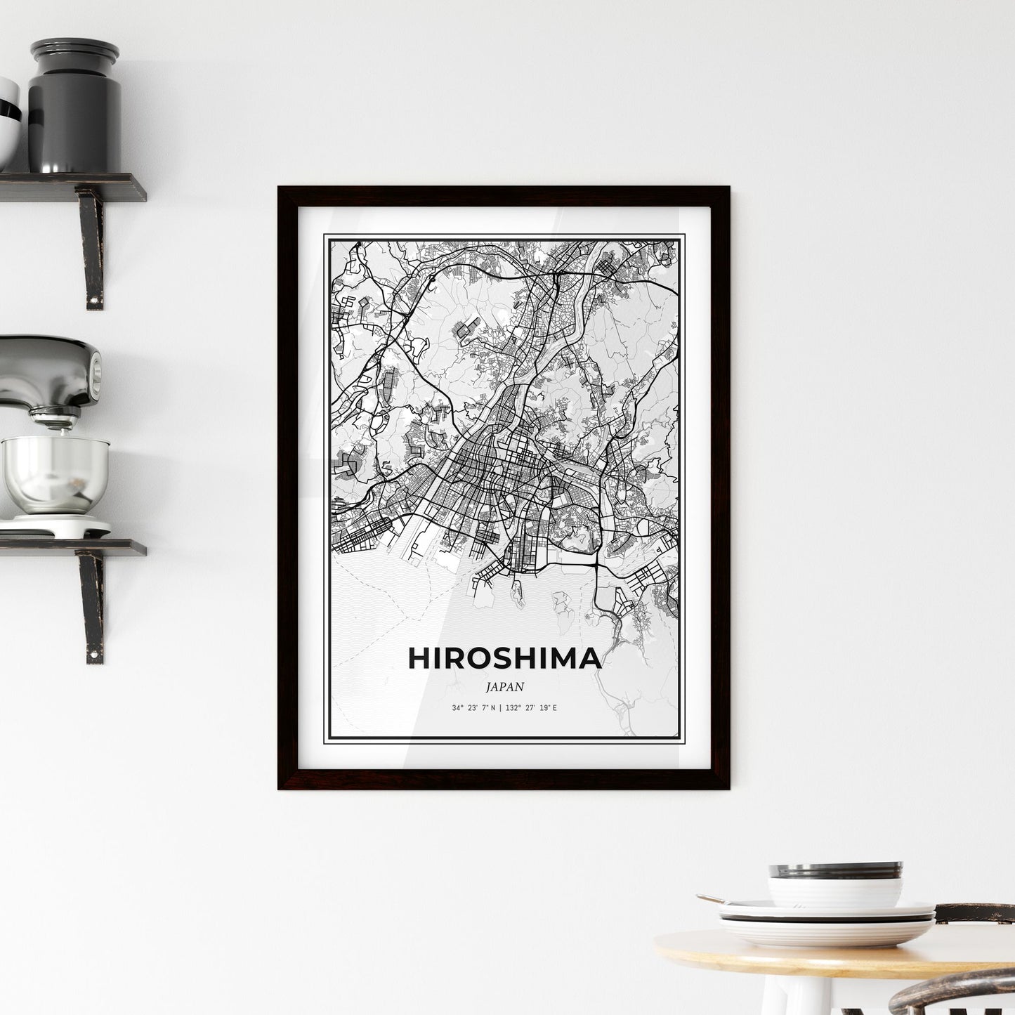 Hiroshima Japan - Minimal City Map