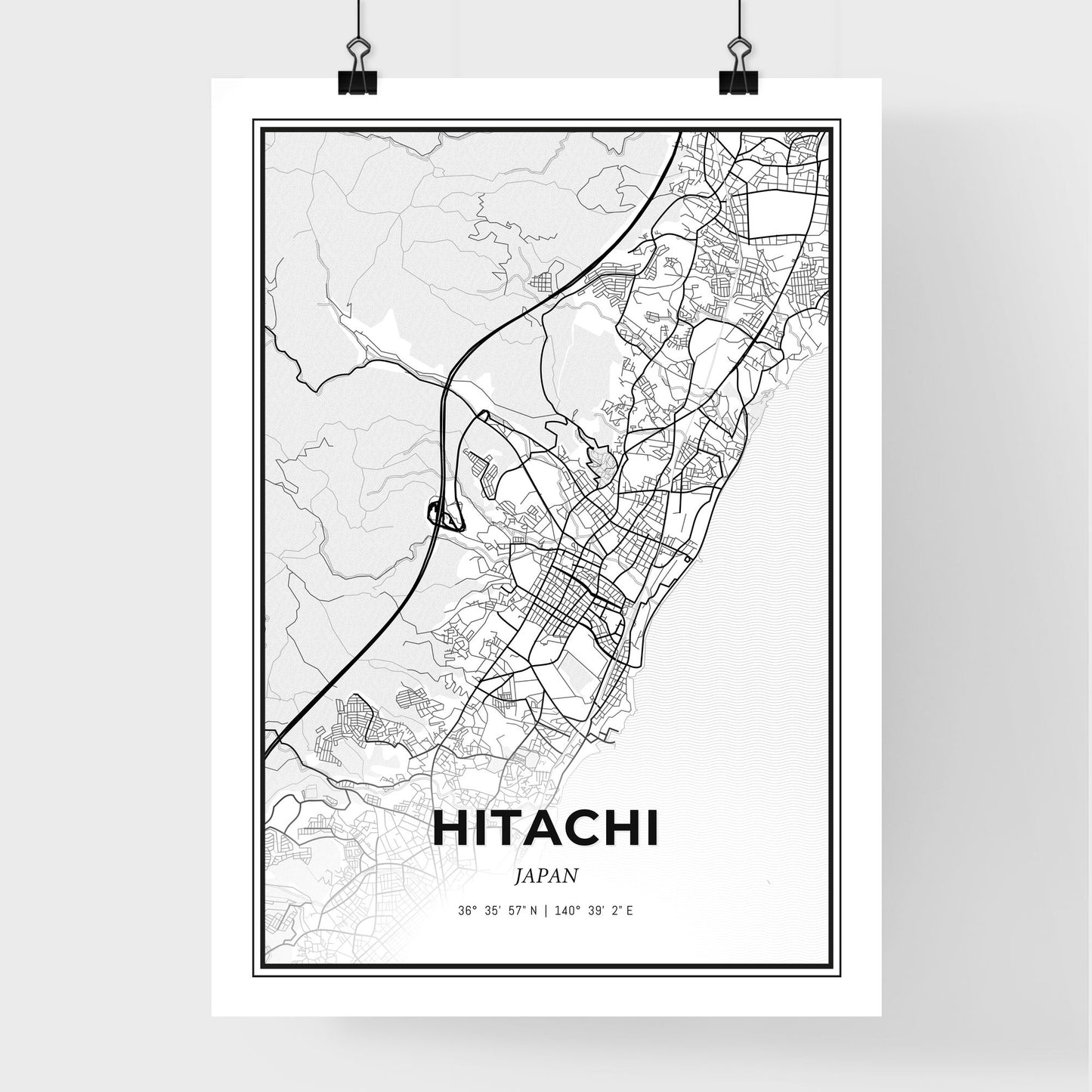 Hitachi Japan - Premium City Map Poster