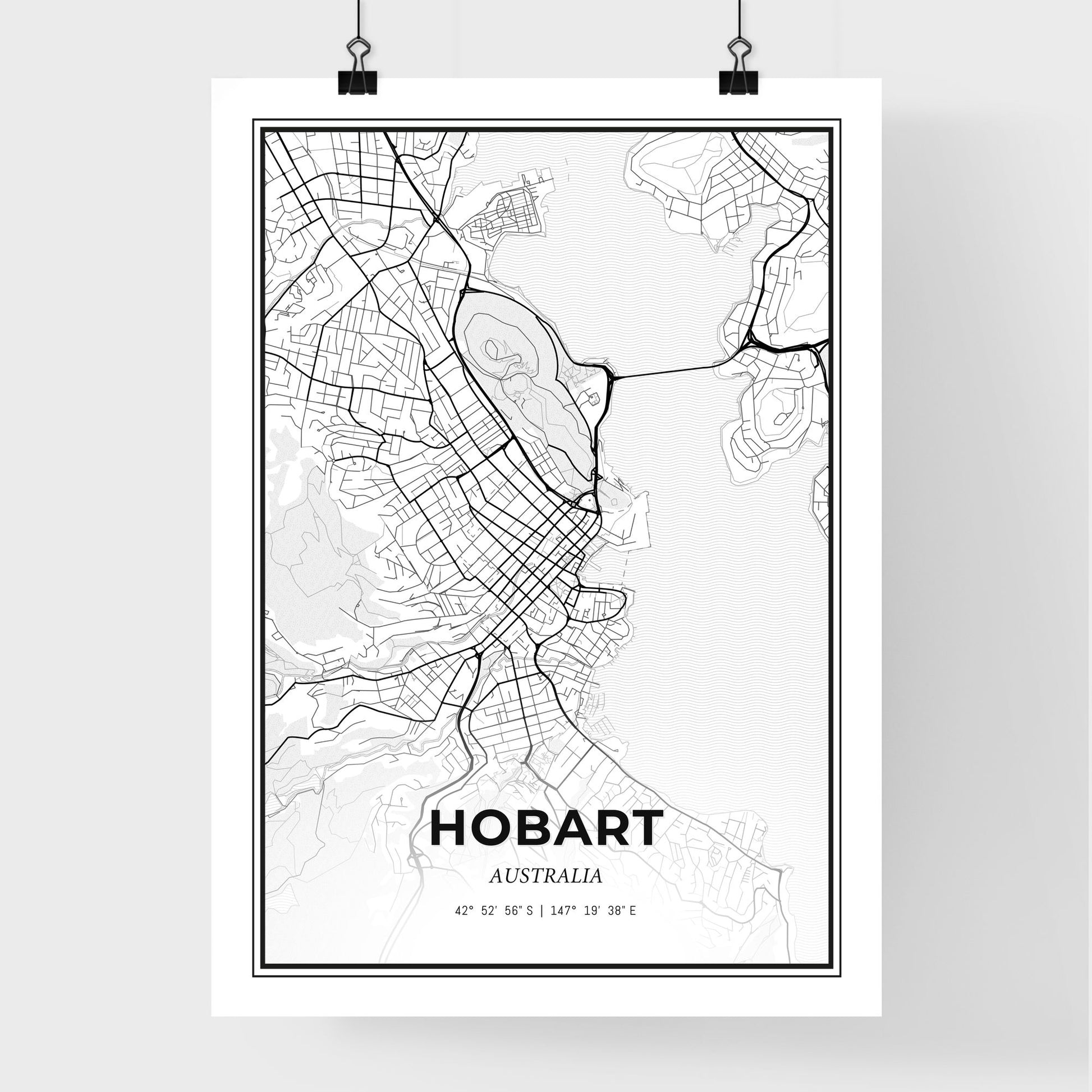 Hobart Australia - Premium City Map Poster